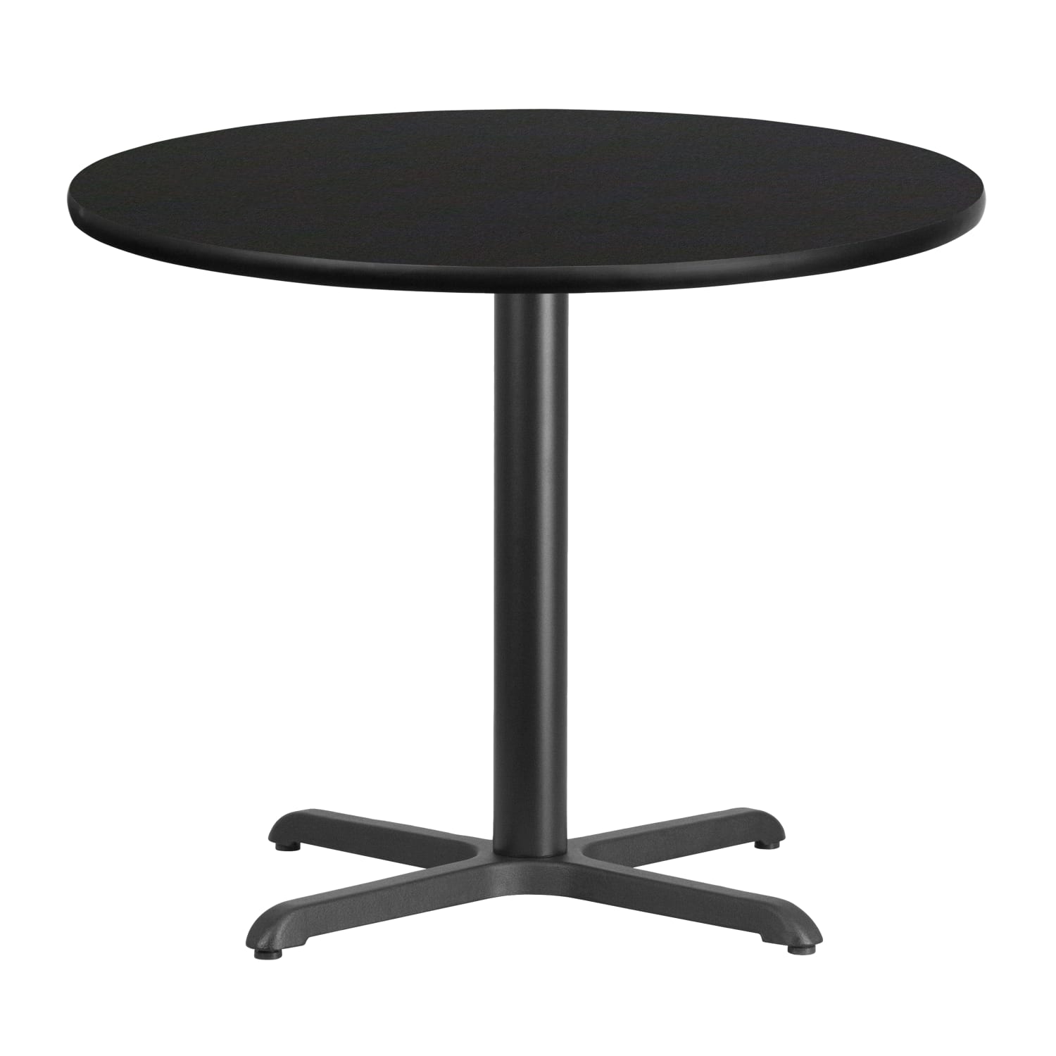 Flash Furniture Round Laminate Table Top With Table Height Base, 31-3/16inH x 36inW x 36inD, Black - Image 3