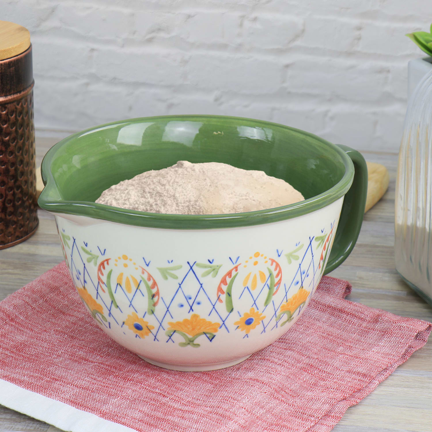 Gibson Laurie Gates Tierra Batter Bowl, 2 Qt, Green - Image 3