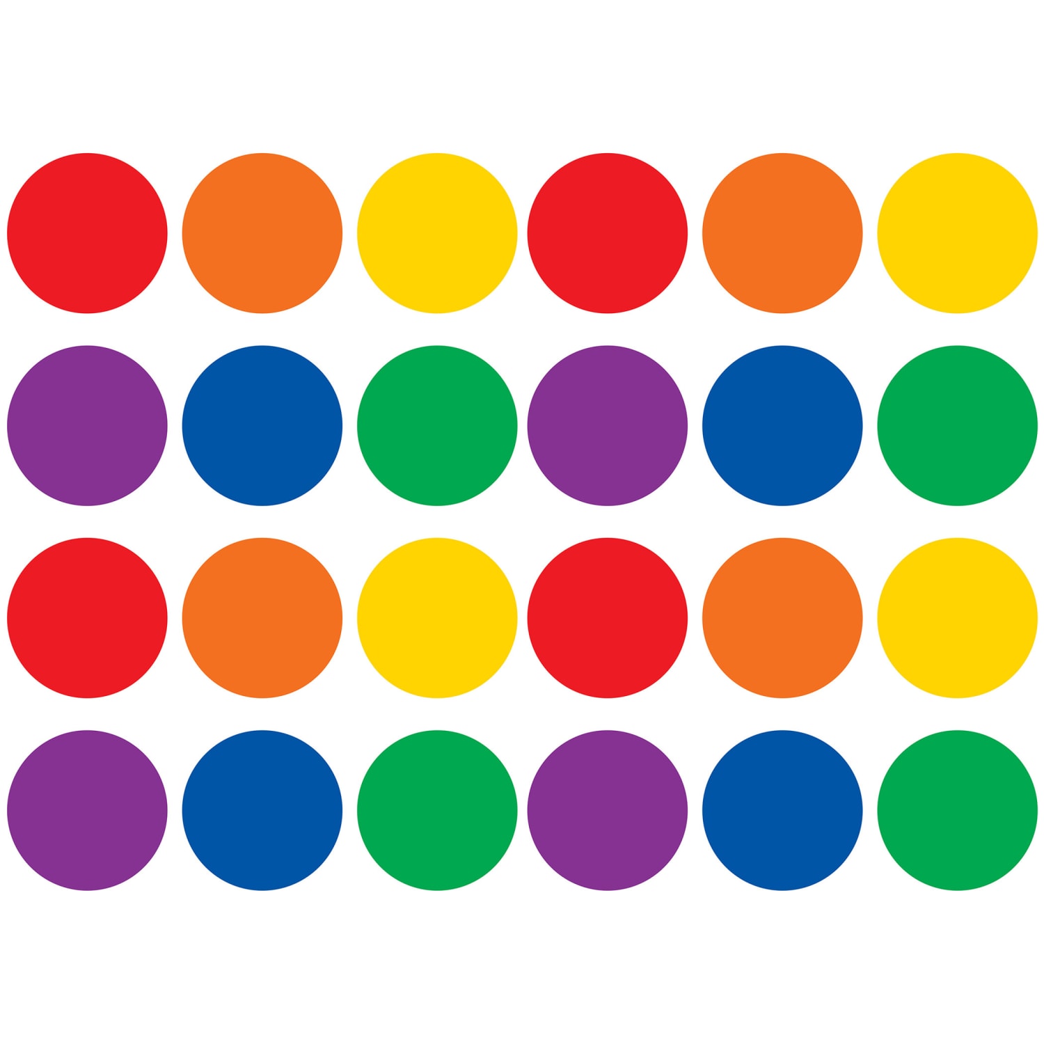 Teacher Created Resources Spot On Dry-Erase Desktop Writing Spots, Colorful Circles, 4in, Assorted Colors, 12 Spots Per Pack, Set Of 2 Packs