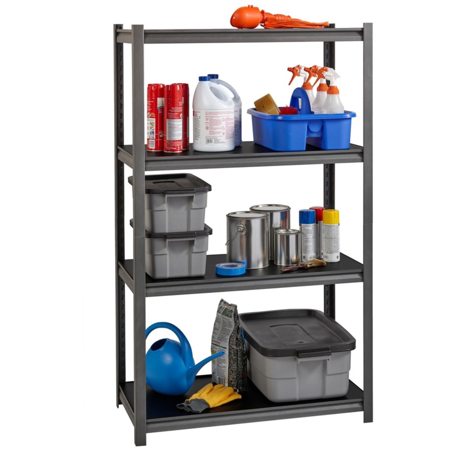 Lorell Steel Shelving Unit, 4 Shelves, 30% Recycled, Black - Image 5