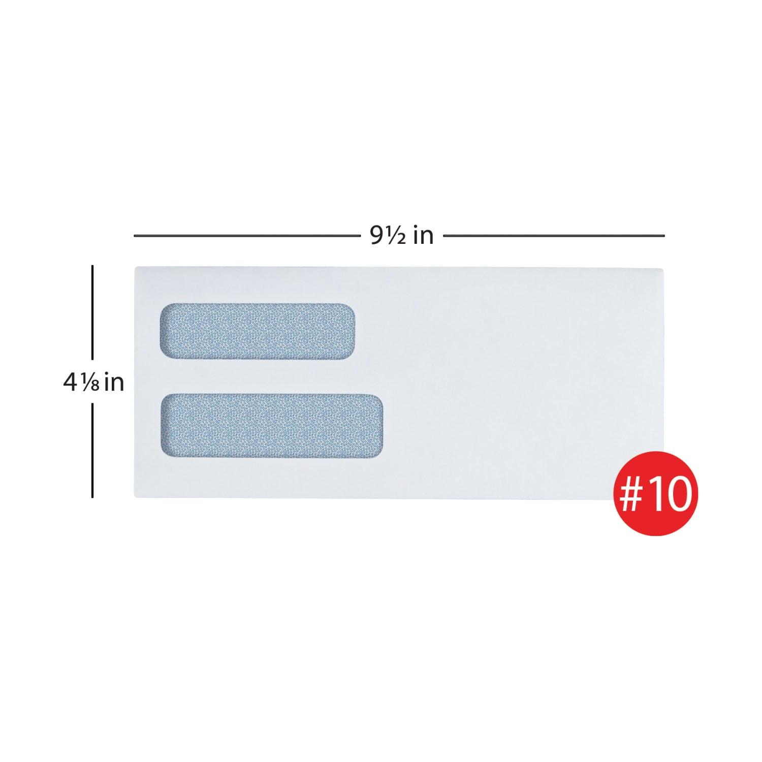 Office Depot Brand #10 Security Envelopes, Double Window, 4-1/8in x 9-1/2in, Gummed Seal, White, Box Of 500 - Image 3