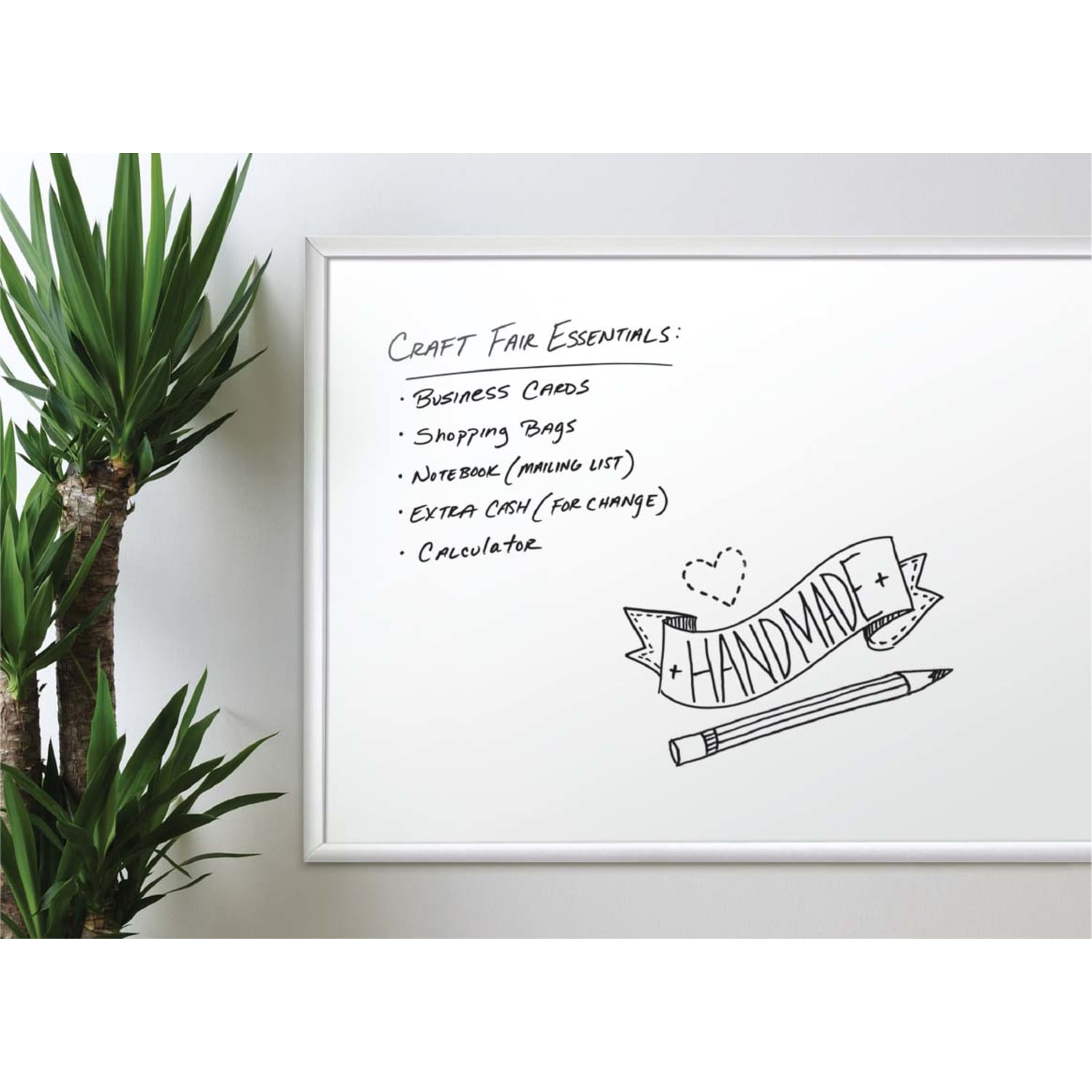 U Brands Melamine Non-Magnetic Dry-Erase Board, 48in X 36in, Silver Aluminum Frame, Actual Size 47in X 35in (032U00-01) - Image 3