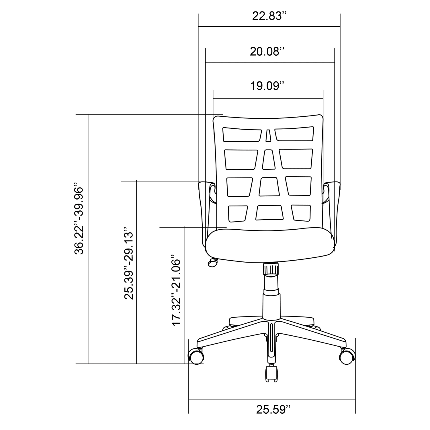Realspace Jaxby Mesh Mid Back Task Office Chair BlackGray BIFMA Compliant PopularChairscom