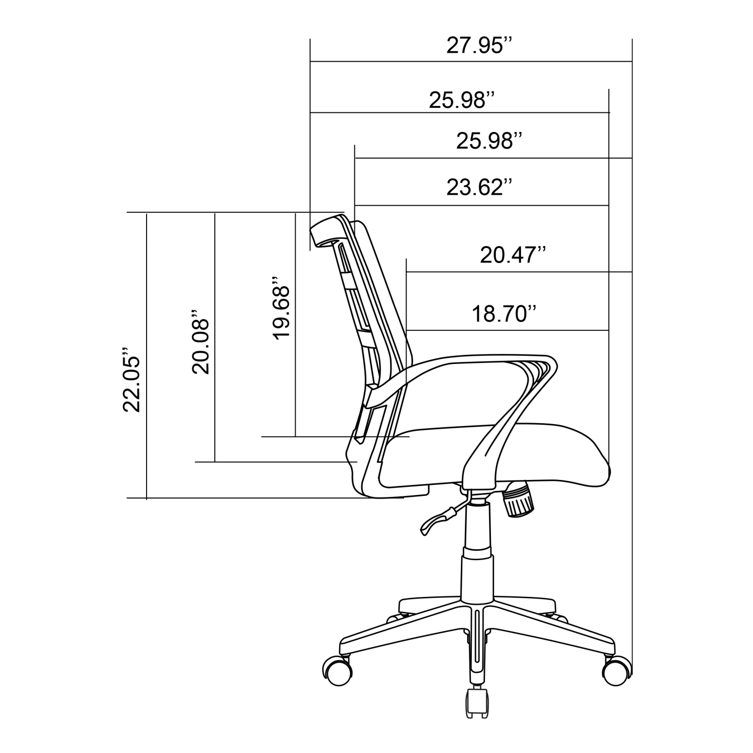 Realspace Jaxby Mesh Mid Back Task Office Chair BlackGray BIFMA Compliant PopularChairscom