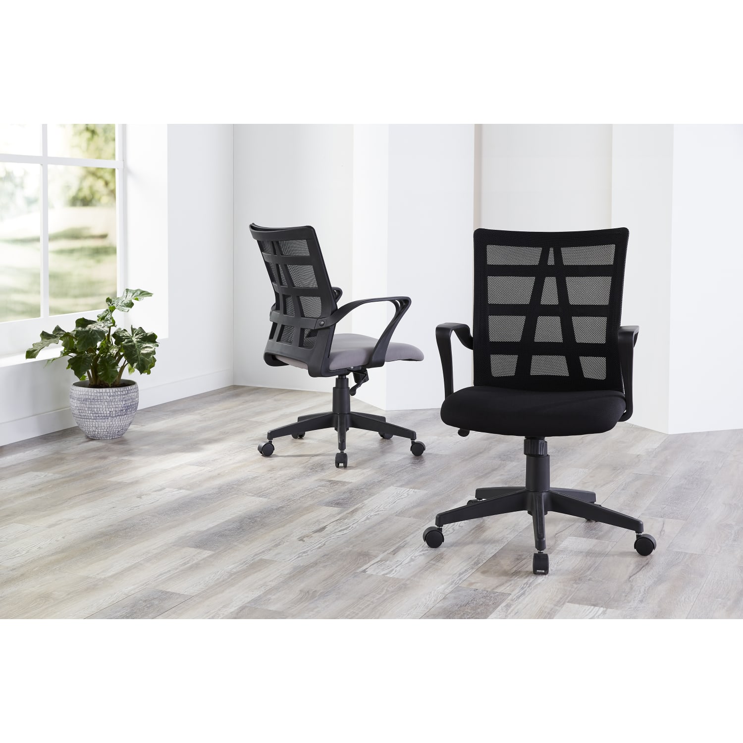 Realspace Jaxby Mesh Mid Back Task Office Chair BlackGray BIFMA Compliant PopularChairscom