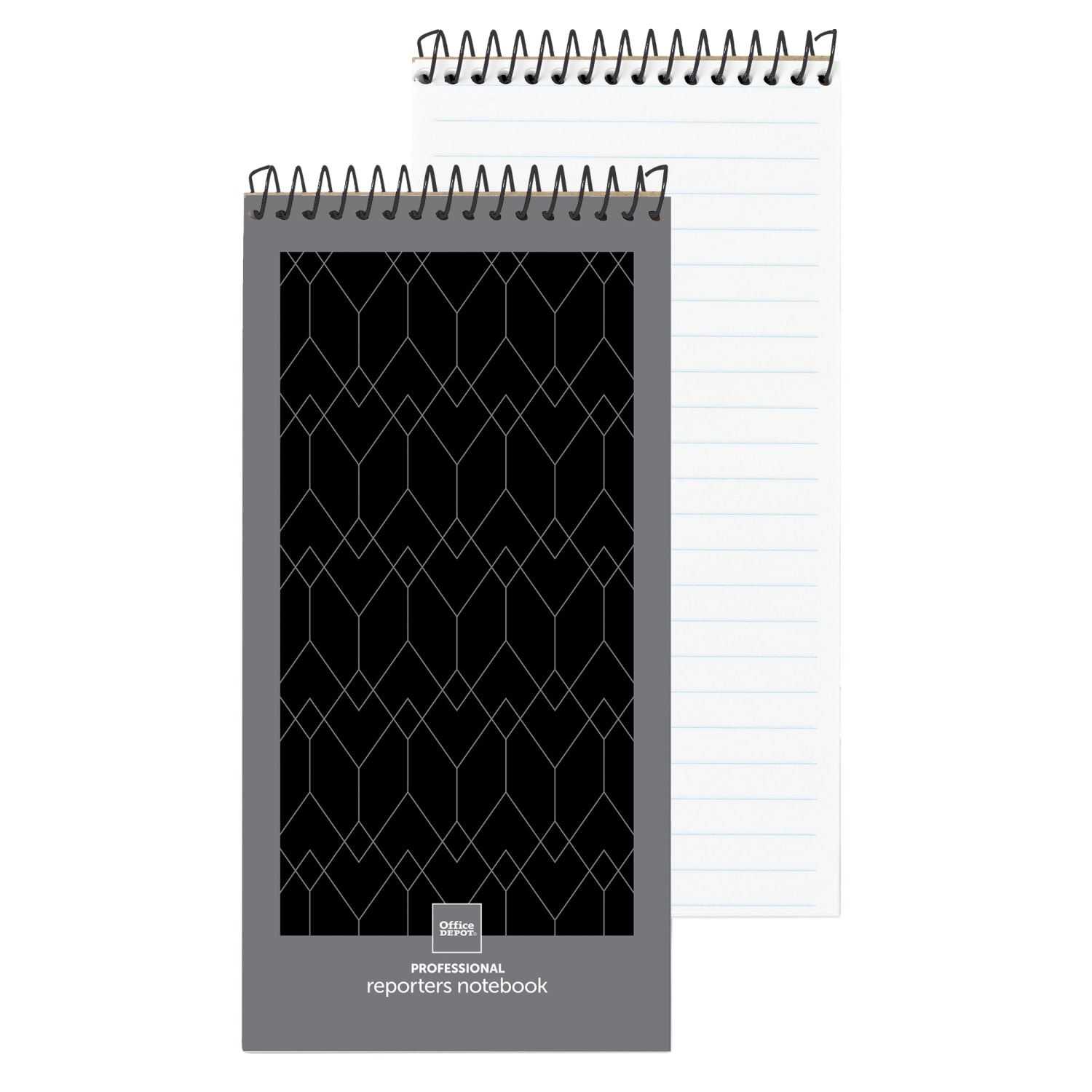 Office Depot Brand Professional Reporters Notebook, 4in x 8in, Black/Gray, Legal/Wide Ruled, 140 Pages (70 Sheets), Pack Of 4 - Image 3