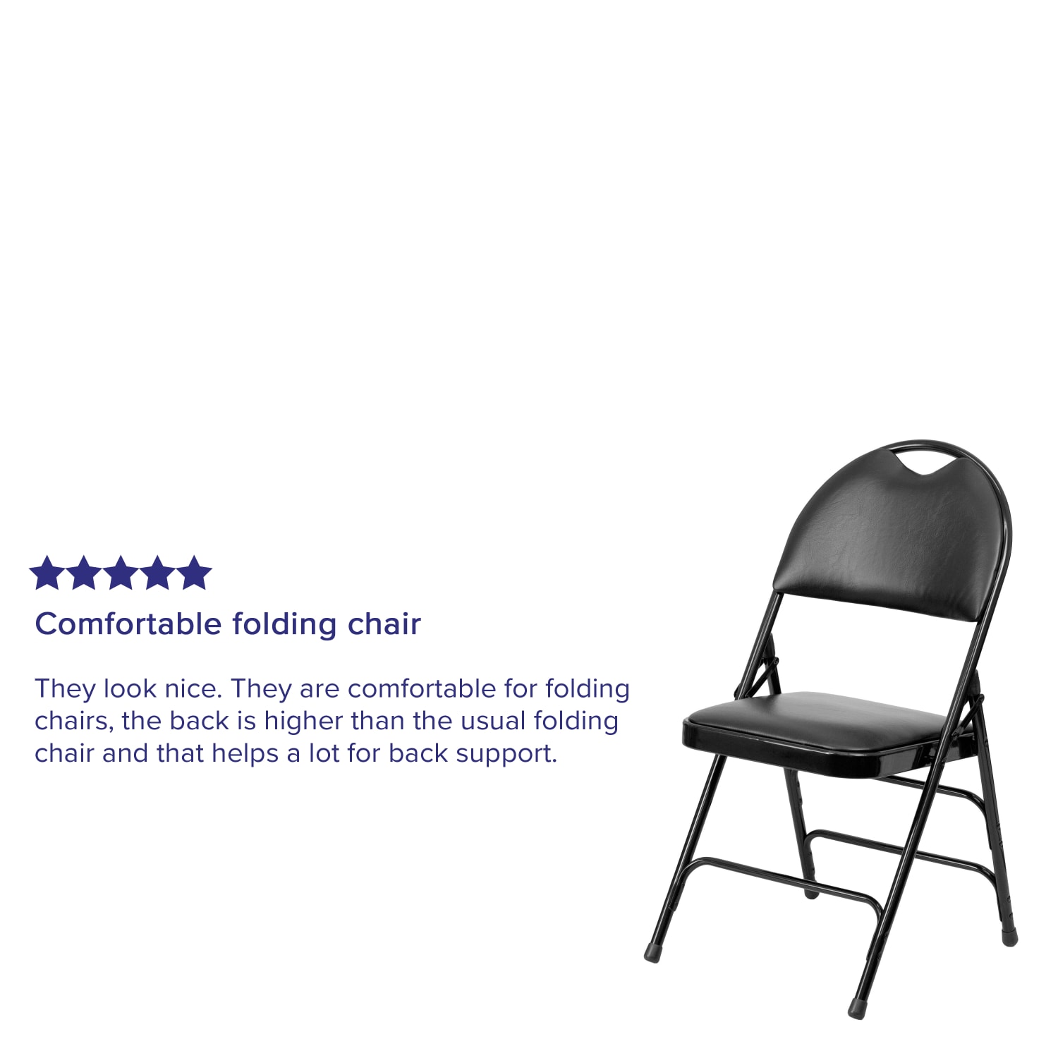 Flash Furniture HERCULES Series Extra-Large Ultra-Premium Triple-Braced Metal/Vinyl Folding Chairs With Easy-Carry Handles, Black, Pack Of 2 Chairs - Image 6
