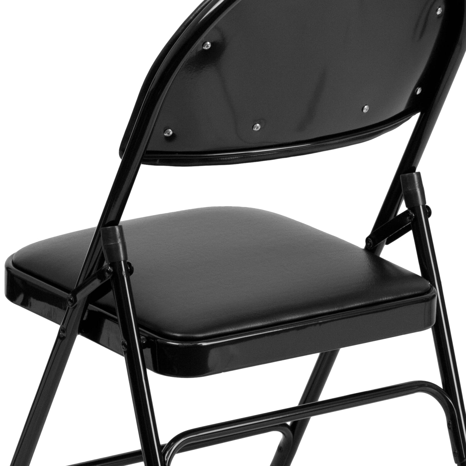 Flash Furniture HERCULES Series Extra-Large Ultra-Premium Triple-Braced Metal/Vinyl Folding Chairs With Easy-Carry Handles, Black, Pack Of 2 Chairs - Image 10