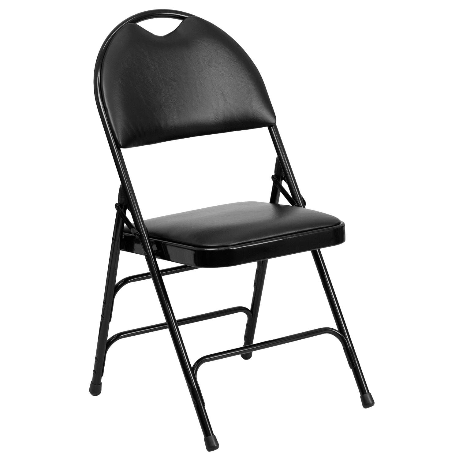 Flash Furniture HERCULES Series Extra-Large Ultra-Premium Triple-Braced Metal/Vinyl Folding Chairs With Easy-Carry Handles, Black, Pack Of 2 Chairs - Image 11