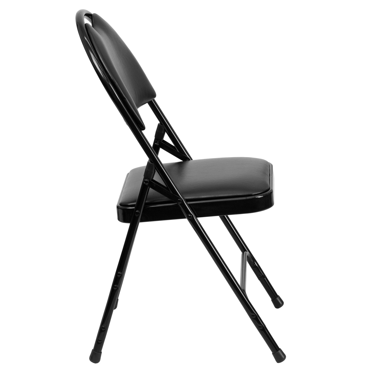 Flash Furniture HERCULES Series Extra-Large Ultra-Premium Triple-Braced Metal/Vinyl Folding Chairs With Easy-Carry Handles, Black, Pack Of 2 Chairs - Image 12