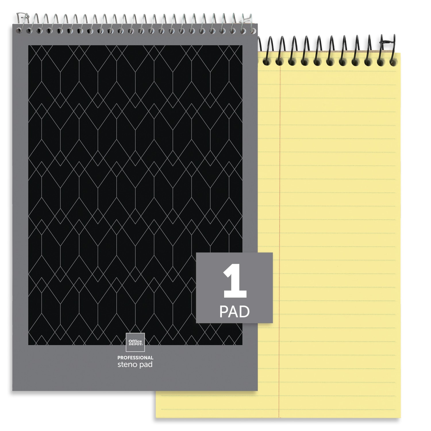 Office Depot Brand Professional Steno Book, 6in x 9in, Gregg Ruled, 200 Pages (100 Sheets), Canary - Image 3