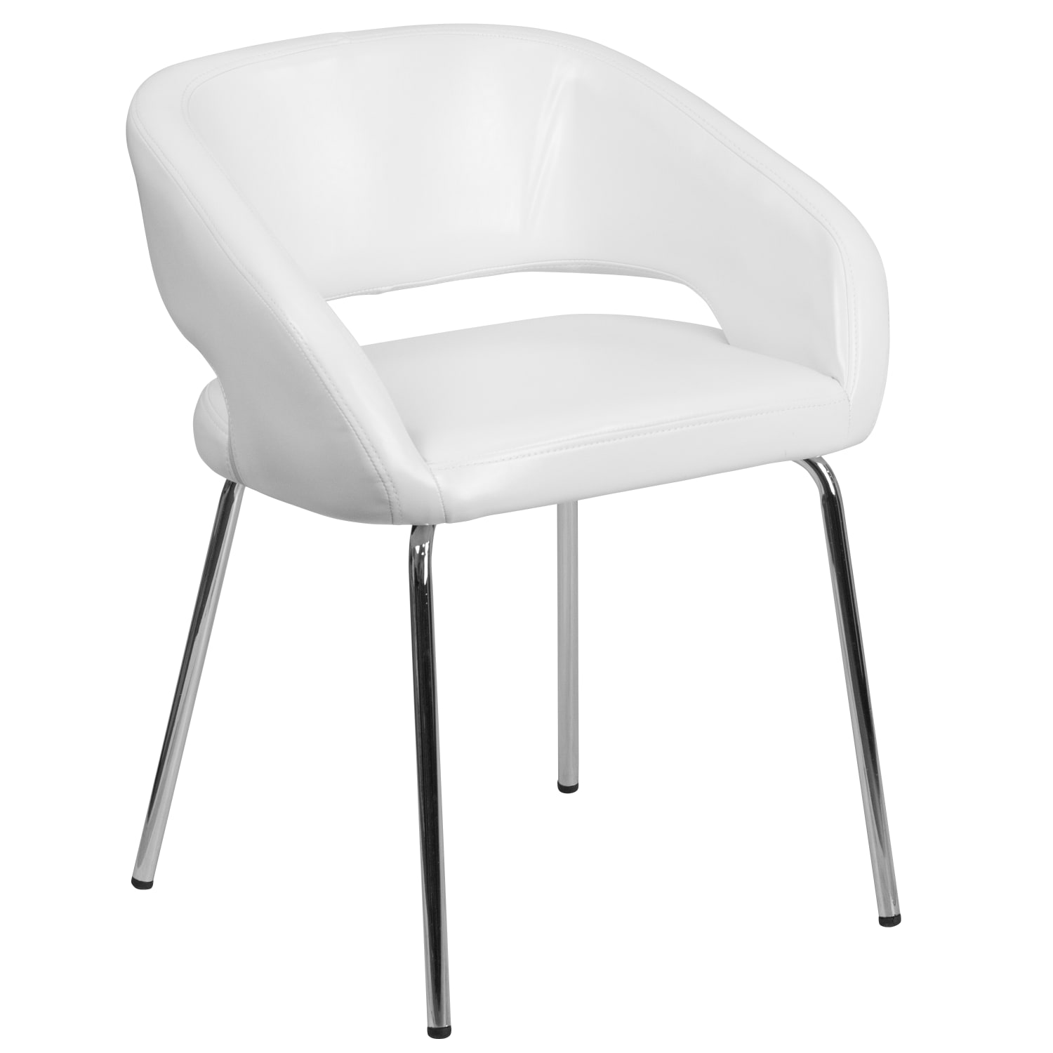 Flash Furniture Fusion Contemporary LeatherSoft Faux Leather Side Reception Chair, White - Image 3