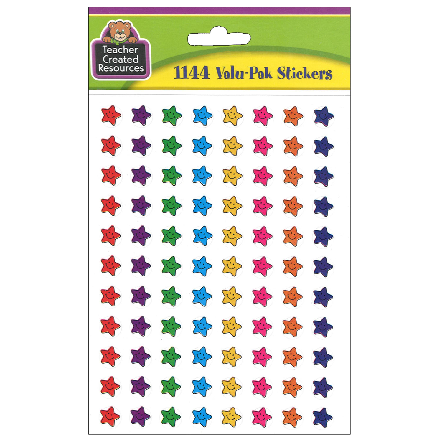 Teacher Created Resources Mini Stickers, 3/8in, Smiley Stars, 1,144 Stickers Per Pack, Set Of 6 Packs - Image 3