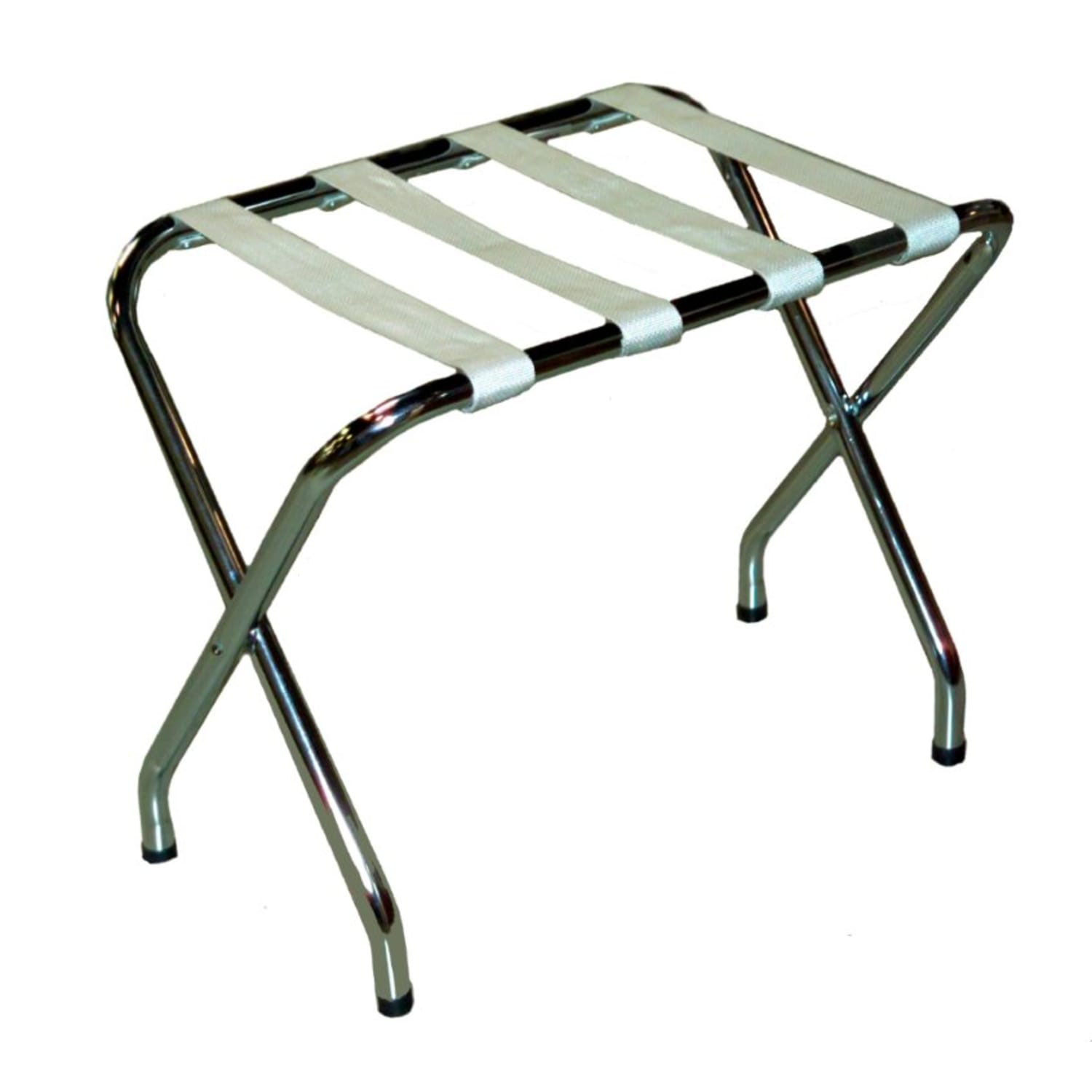 CSL Flat Top Metal Luggage Rack, 20inH x 26inW x 16inD, Chrome/Silver