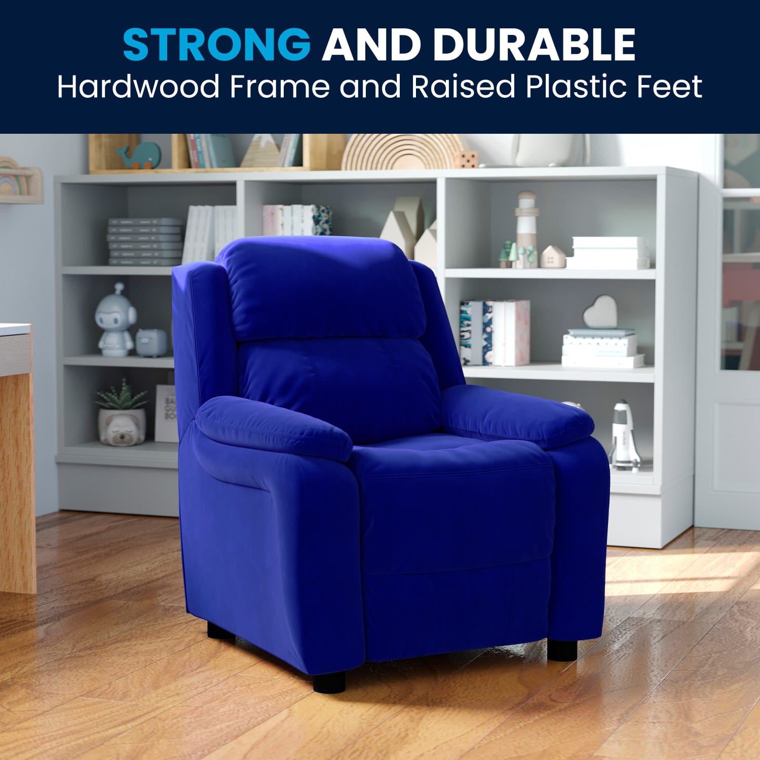 Flash Furniture Deluxe Padded Contemporary Microfiber Kids Recliner Accent Chair With Storage Arms Blue PopularChairscom Flash Furniture Deluxe Padded Contemporary Microfiber Kids Recliner Accent Chair With Storage Arms Blue PopularChairscom