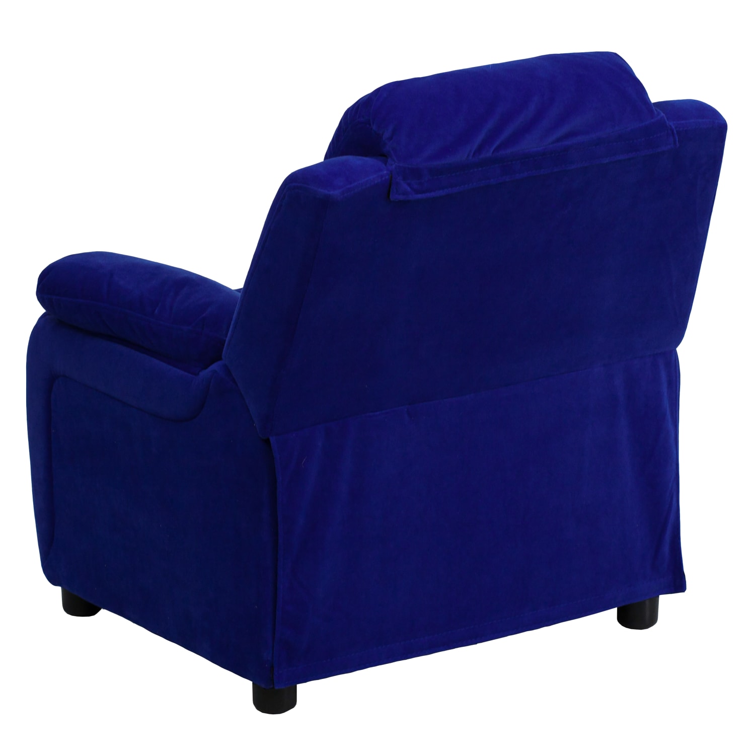 Flash Furniture Deluxe Padded Contemporary Microfiber Kids Recliner Accent Chair With Storage Arms Blue PopularChairscom