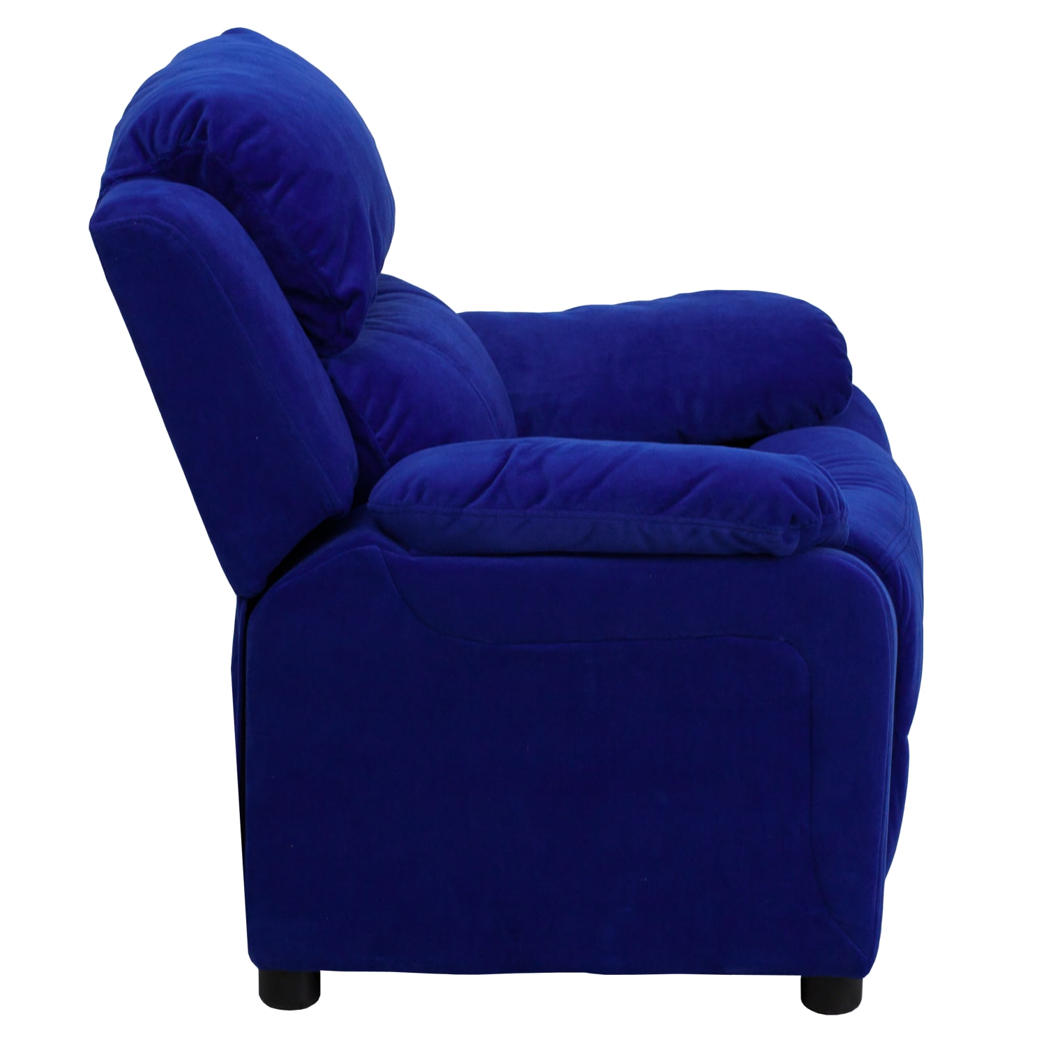 Flash Furniture Deluxe Padded Contemporary Microfiber Kids Recliner Accent Chair With Storage Arms Blue PopularChairscom