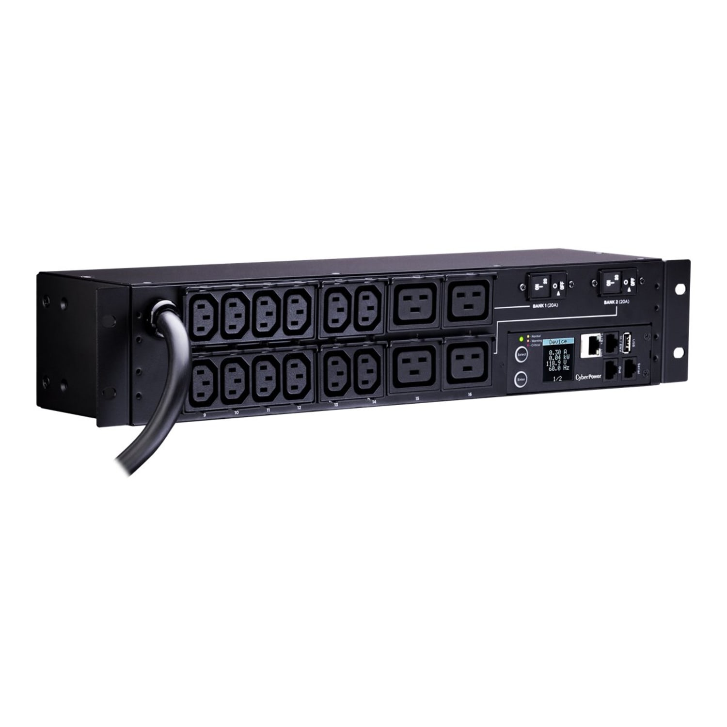 CyberPower Monitored Series PDU31008 - Power distribution unit (rack-mountable) - AC 200-240 V - Ethernet, USB, serial - PDU31008 - Image 4