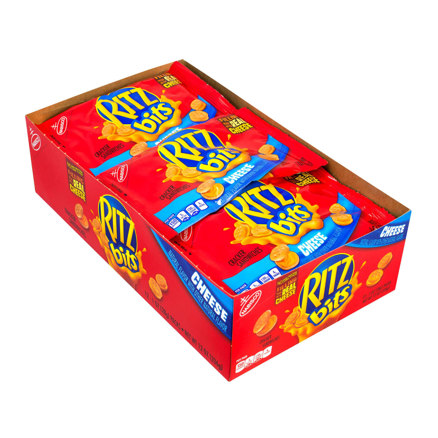 RITZ Bits Cheese Sandwich Crackers, 1 Oz Pouch, Box Of 48 Pouches - Image 4