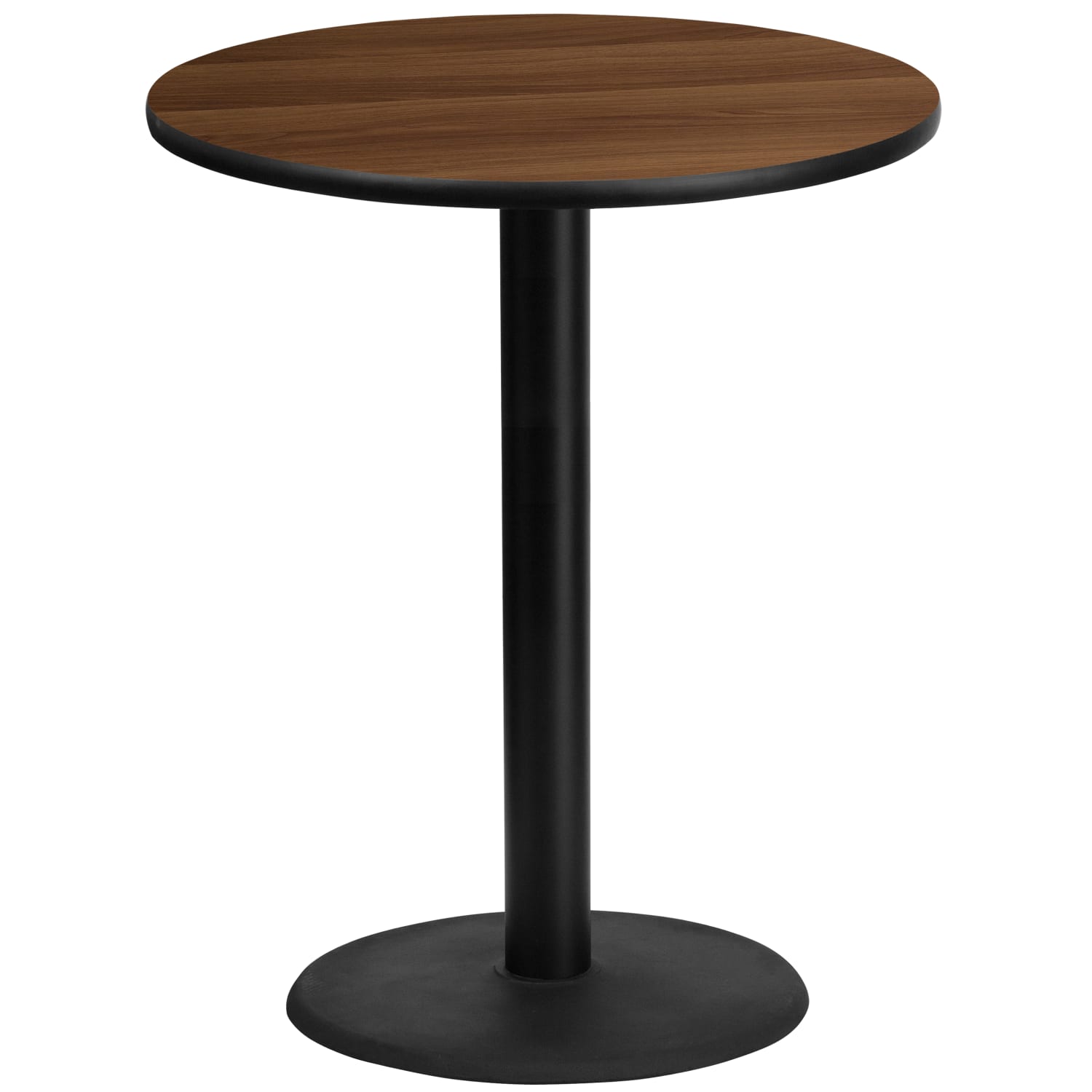 Flash Furniture Round Laminate Table Top With Round Bar Height Table Base, 43-3/16inH x 36inW x 36inD, Walnut - Image 3