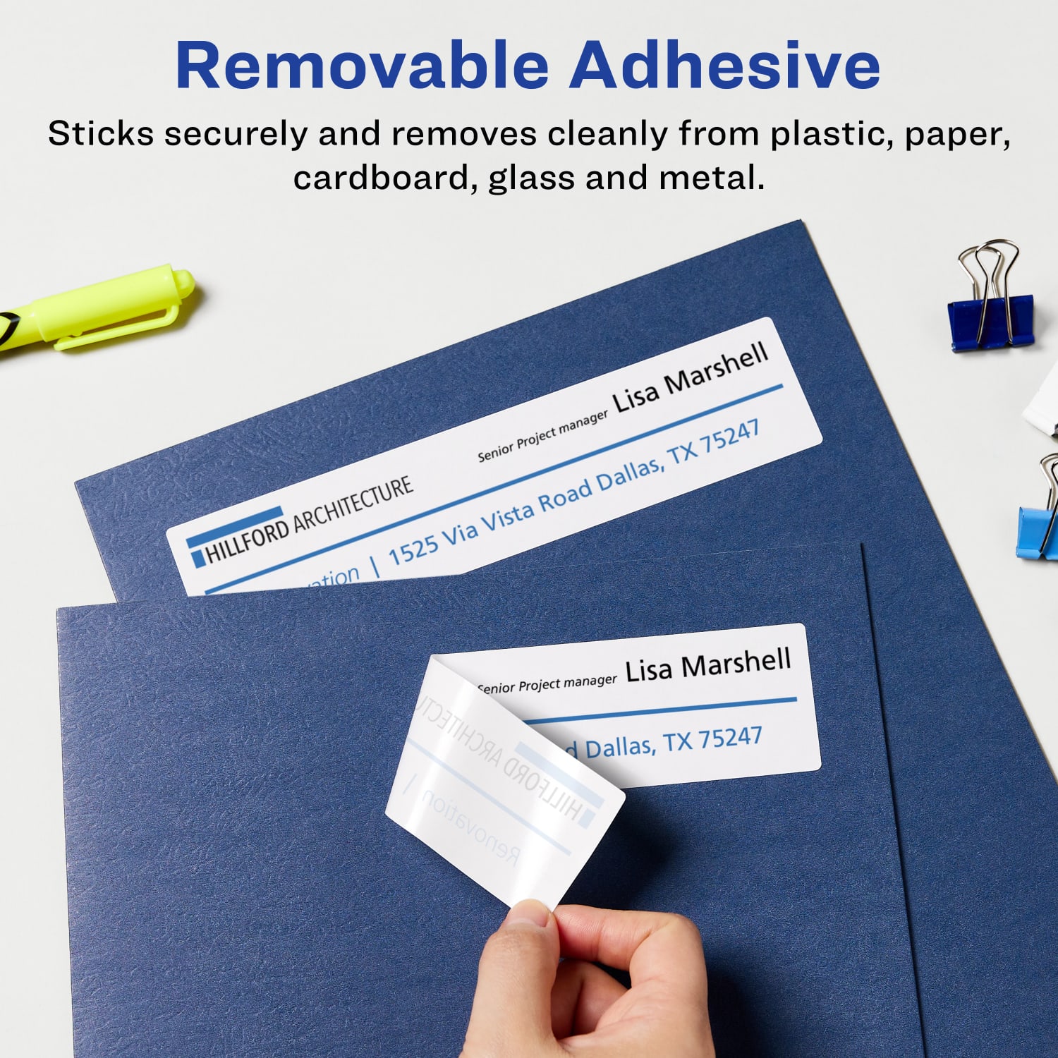 Avery Removable Labels With Sure Feed, 94251-RMP50, Rectangle, 3-1/4in x 8-3/8in, White, Pack Of 150 Labels - Image 3