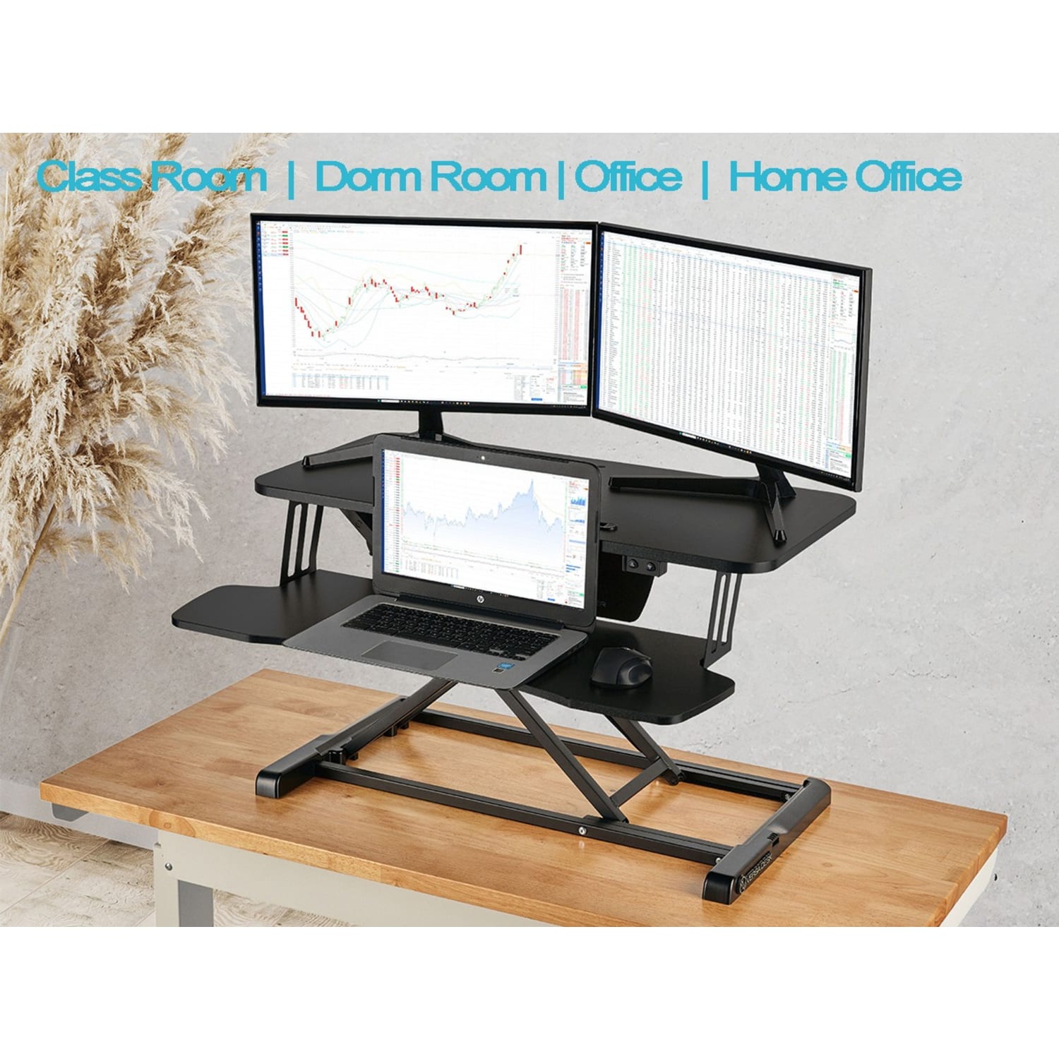 VersaDesk Power Riser  Sit-To-Stand Height-Adjustable Electric Desk Converter, 40inW x 24inD, Black - Image 4