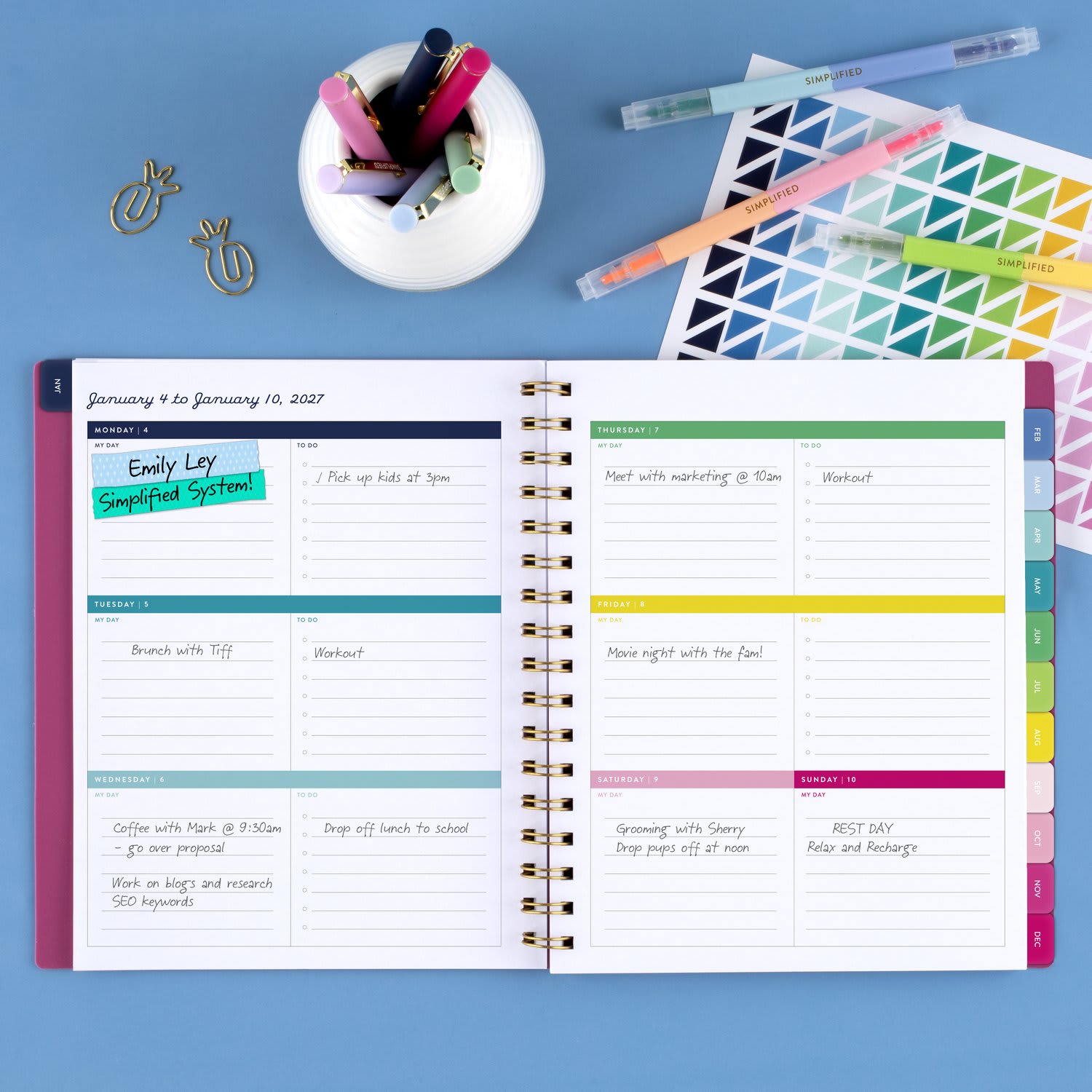 Simplified by Emily Ley for AT-A-GLANCE 2027 Weekly Monthly Planner, Nostalgia Pink, Medium, 7in x 8 3/4in - Image 3