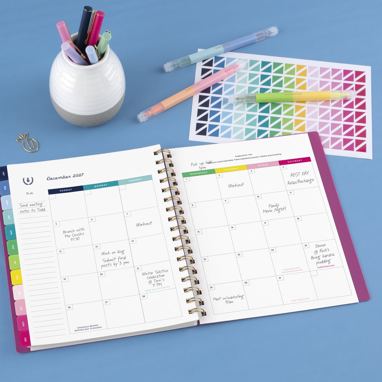 Simplified by Emily Ley for AT-A-GLANCE 2027 Weekly Monthly Planner, Nostalgia Pink, Medium, 7in x 8 3/4in - Image 4