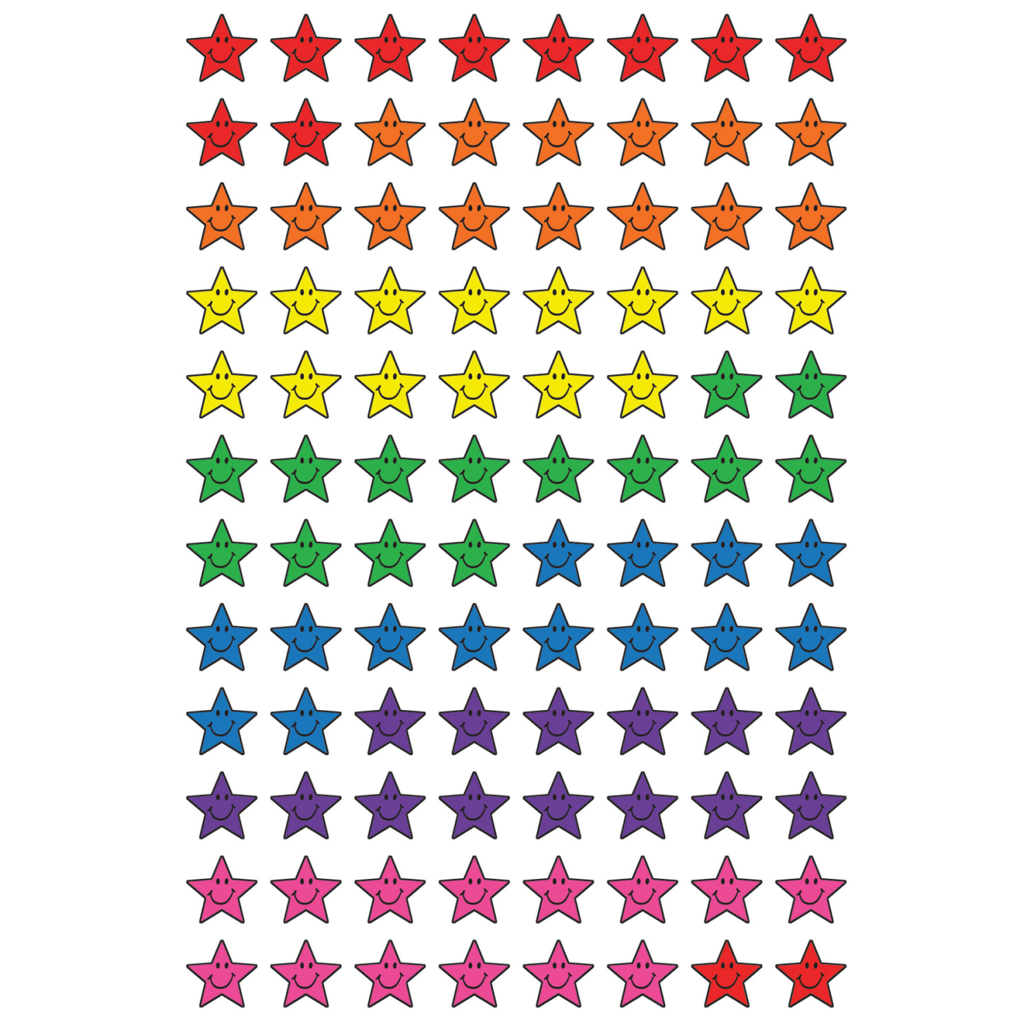 Trend superShapes Stickers, Star Smiles, 800 Stickers Per Pack, Set Of 6 Packs - Image 3