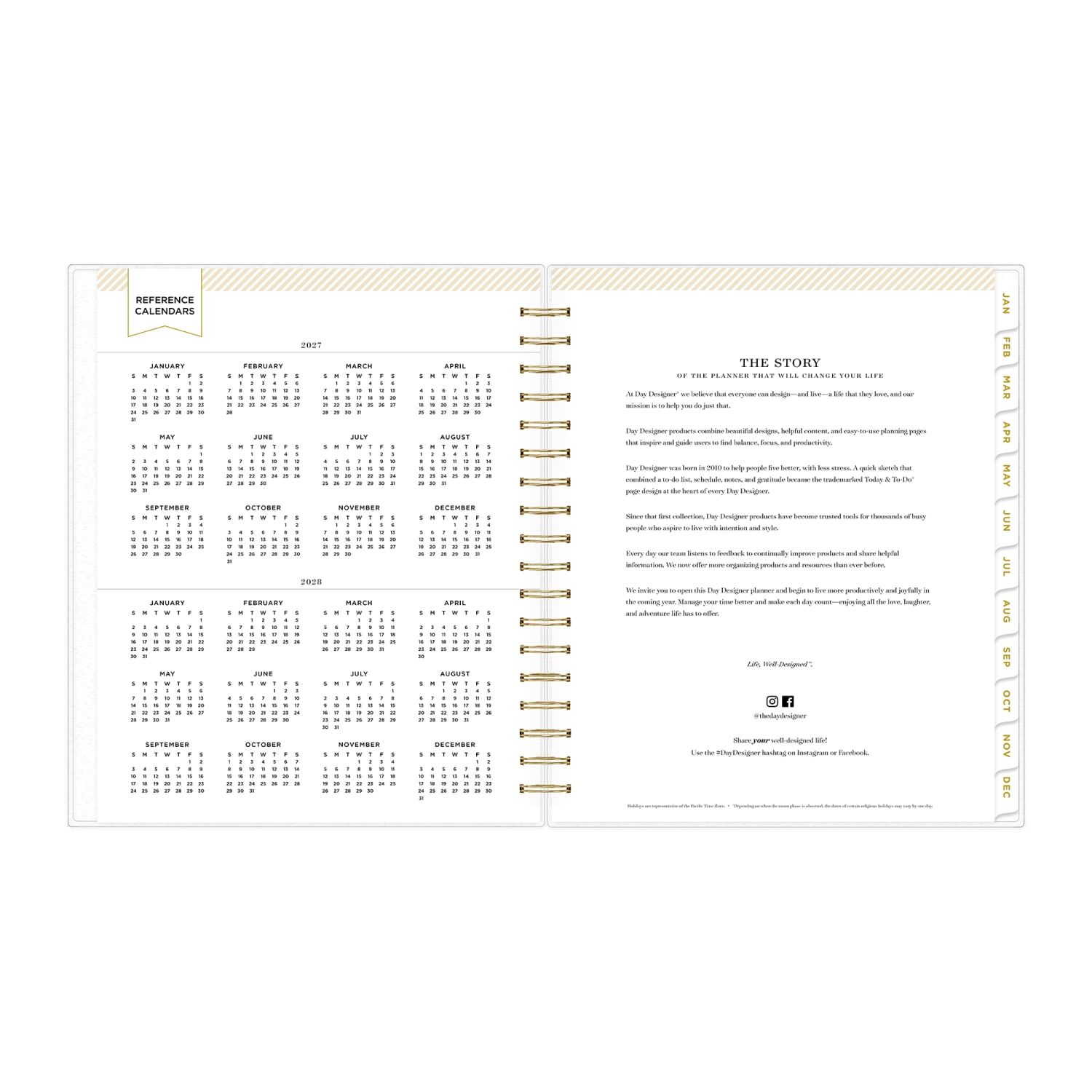 2027 Blue Sky Rugby Stripe Navy Daily/Monthly Planning Calendar, 8x10, 0%, Frosted PP, Jan-Dec, RY27 - Image 6