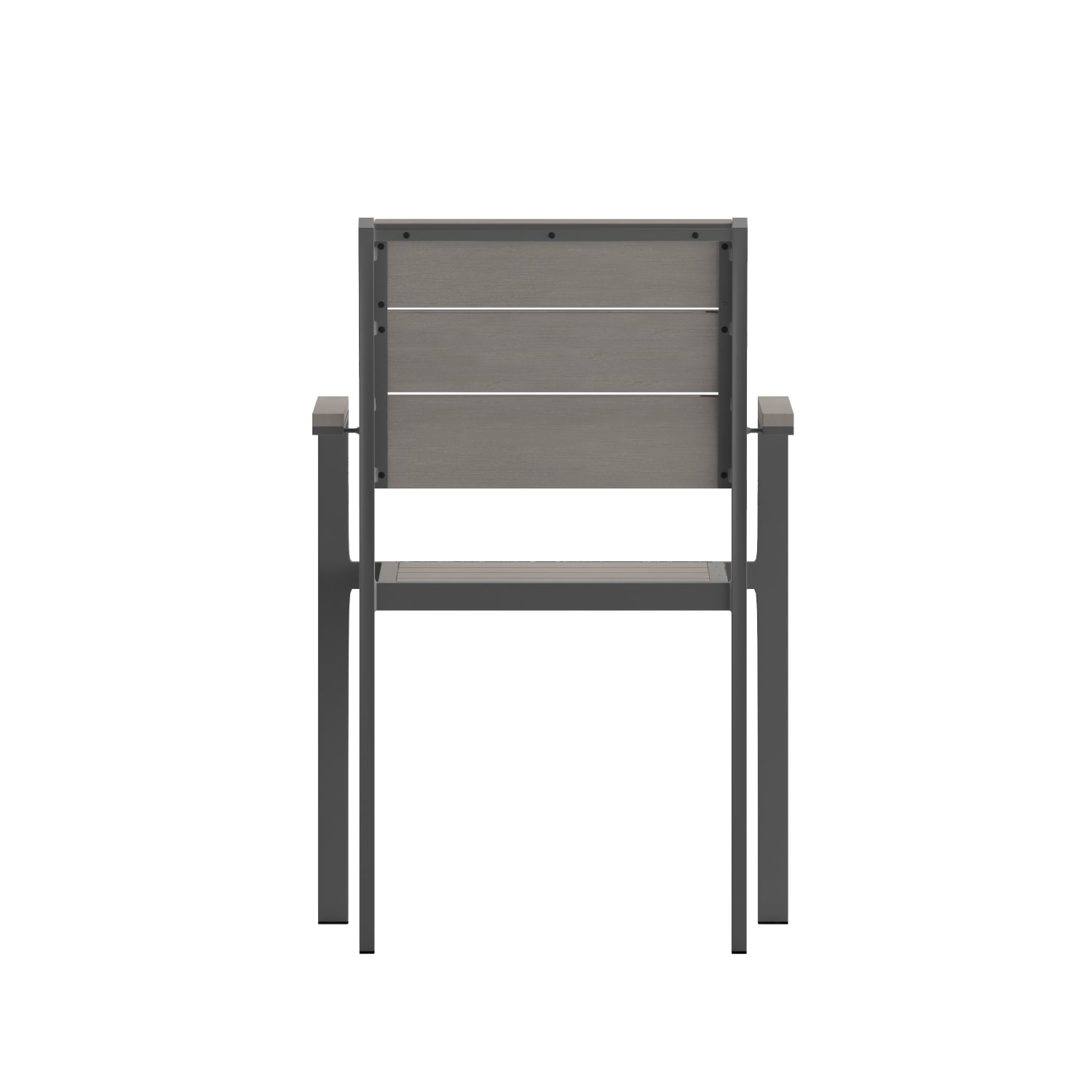 Flash Furniture Finch Metal Stackable Patio Chair with Arms, Gray - Image 9