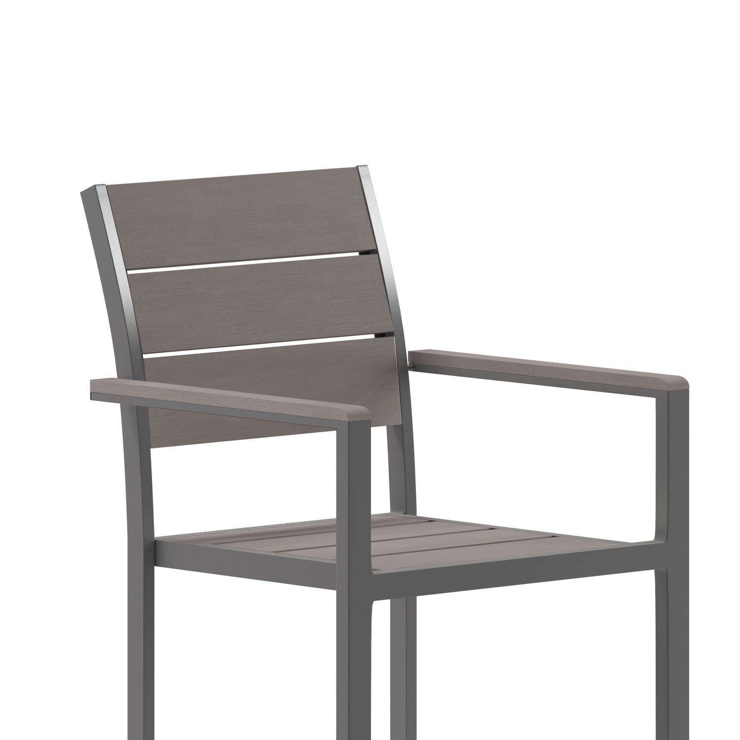 Flash Furniture Finch Metal Stackable Patio Chair with Arms, Gray - Image 10