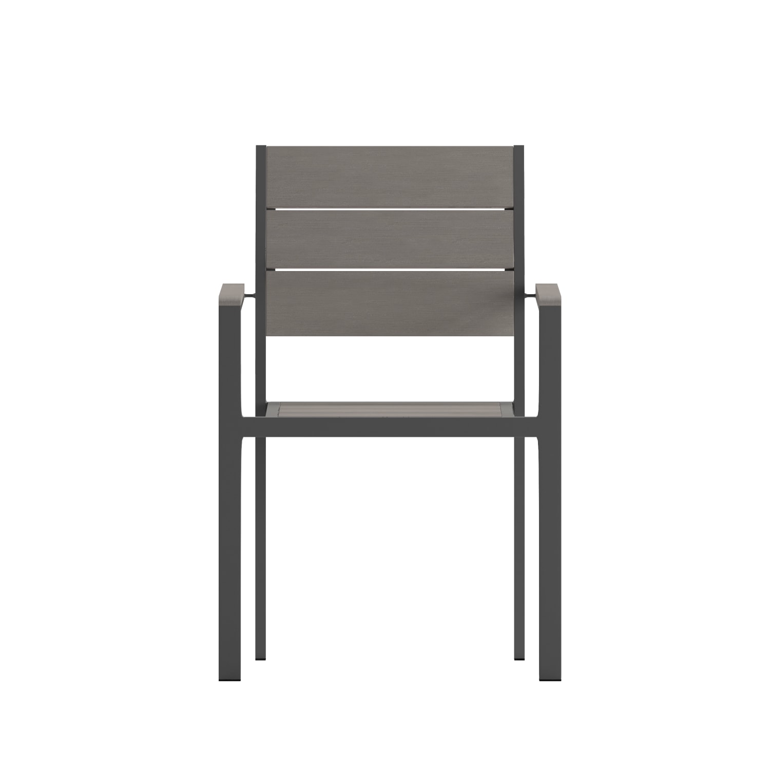 Flash Furniture Finch Metal Stackable Patio Chair with Arms, Gray - Image 12