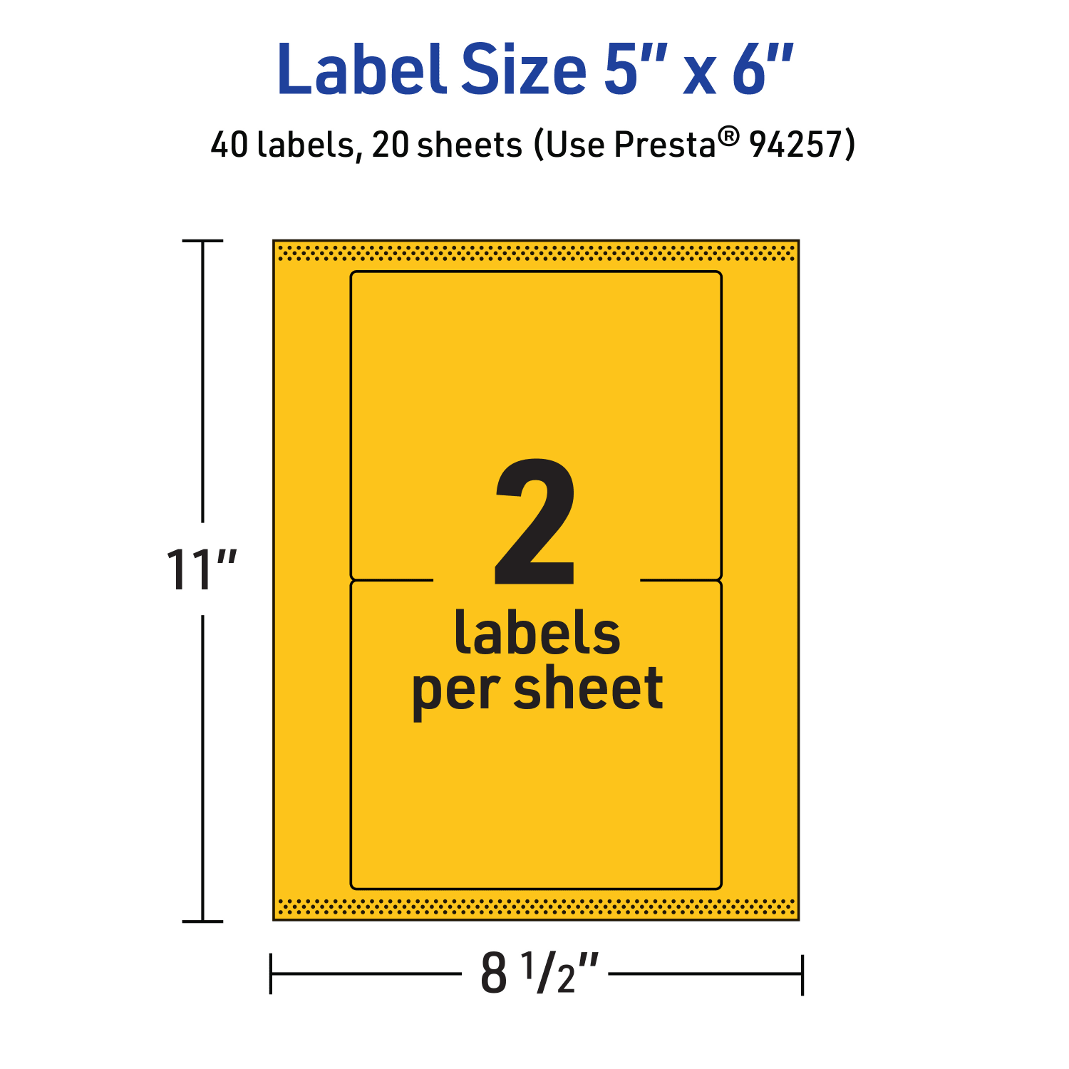 Avery Printable Labels With Sure Feed Technology, 94257-BYP20, Rectangle, 5in x 6in, Matte Bright Yellow, Pack of 40 - Image 6