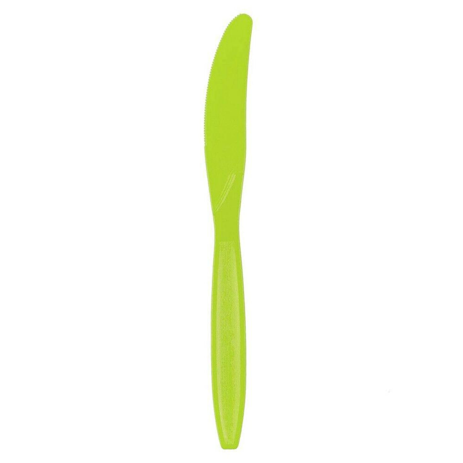 JAM PAPER Big Party Pack of Premium Plastic Knives, Lime Green, 100 Disposable Knives/Box - Image 3