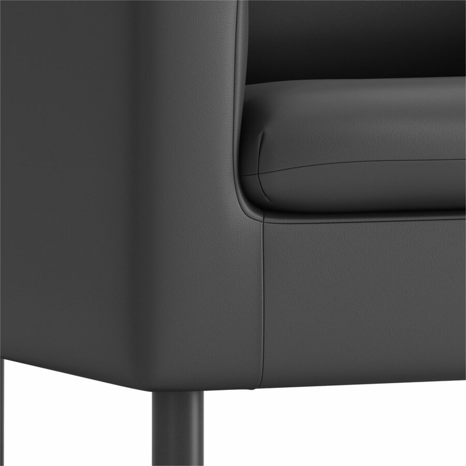 HON Parkwyn Loveseat - 29in Height x 53.5in Width x 26.8in Depth - Material: Polyurethane - Finish: Black - 1 Each - Image 6