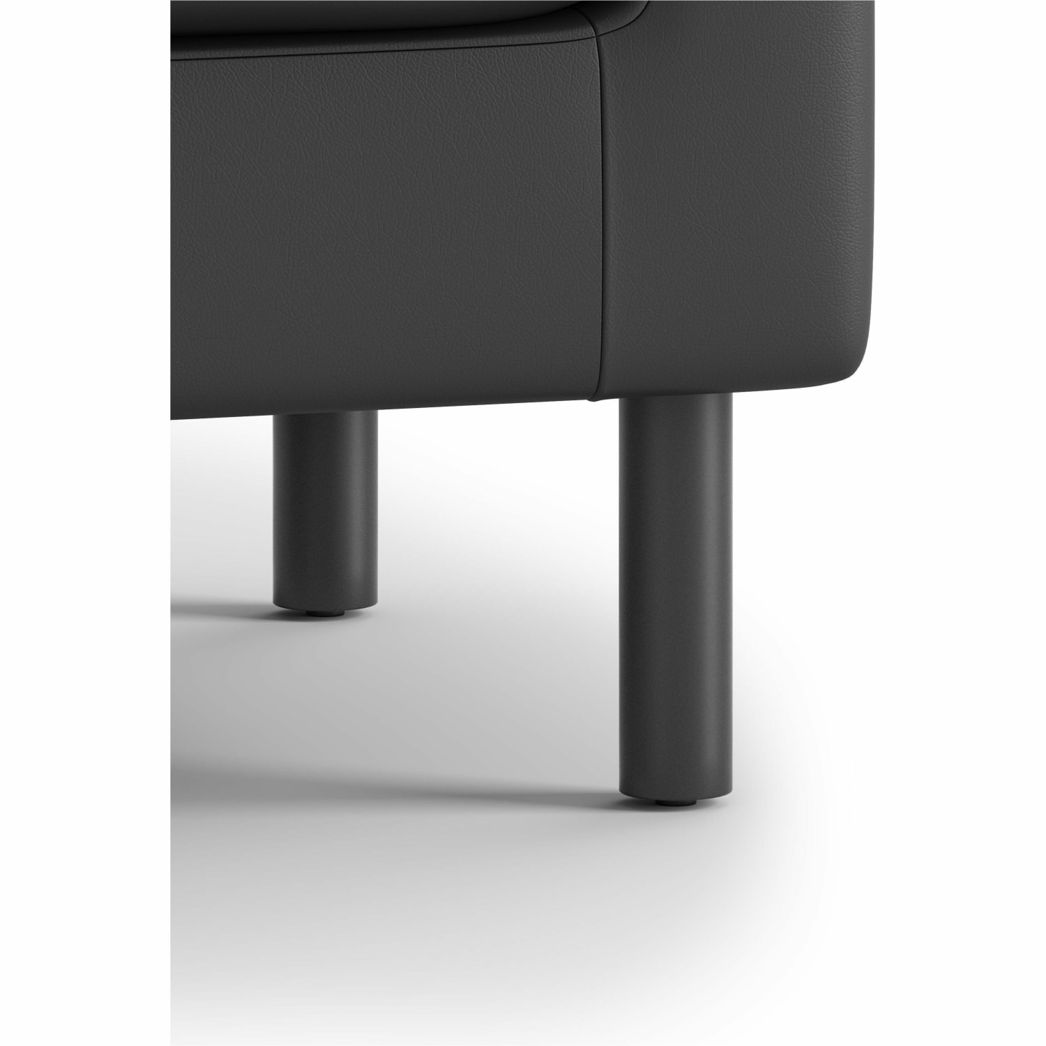 HON Parkwyn Loveseat - 53.5in x 26.8in29in - Material: Polyurethane - Finish: Black - Image 5