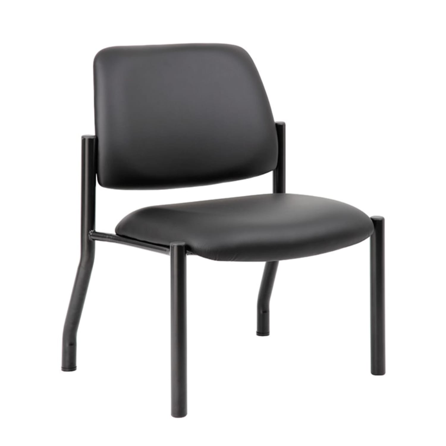 Boss Office Products Mid Back Armless Guest Chair With Antimicrobial Vinyl Heavy Duty 400 lb Weight Capacity Black PopularChairscom