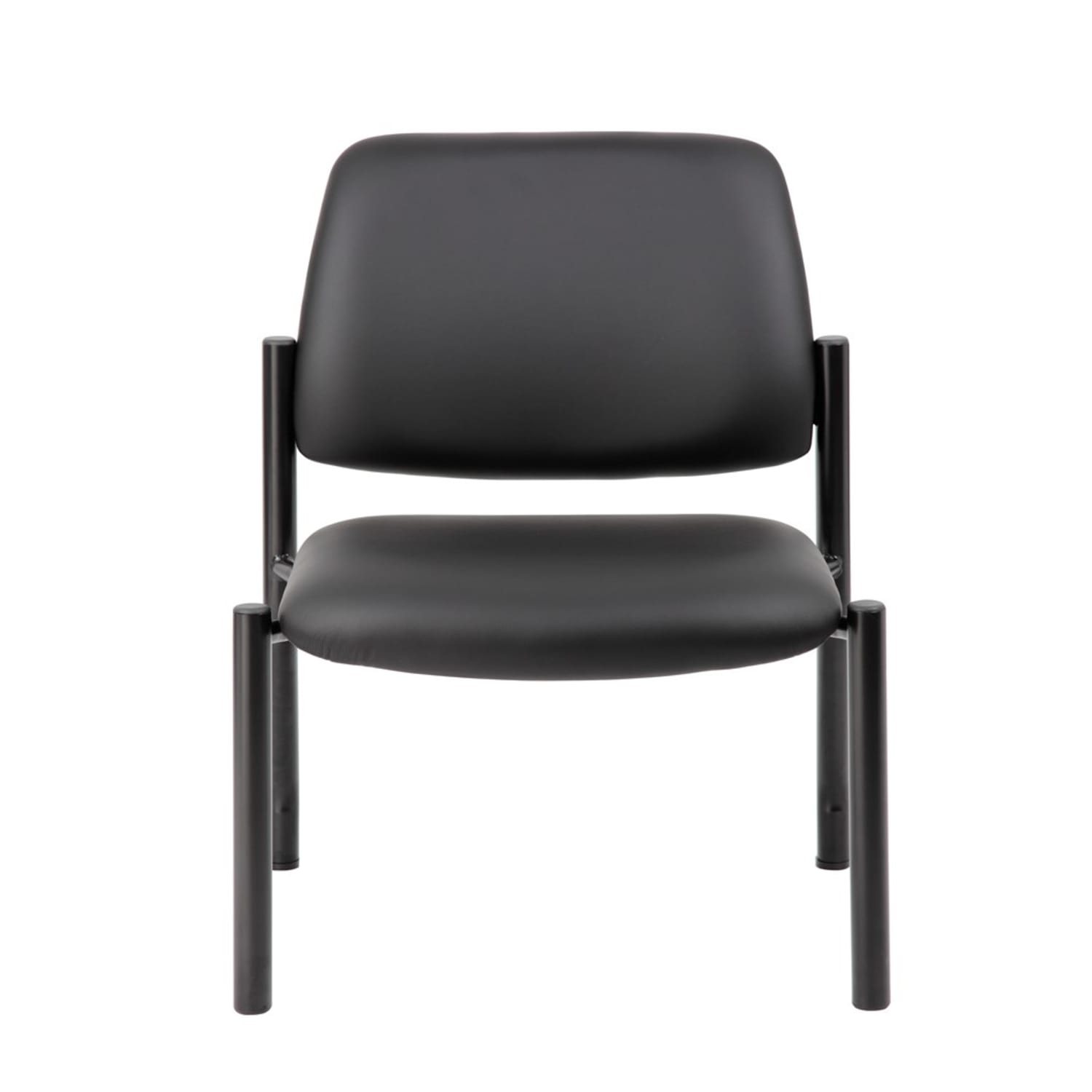 Boss Office Products Mid Back Armless Guest Chair With Antimicrobial Vinyl Heavy Duty 400 lb Weight Capacity Black PopularChairscom