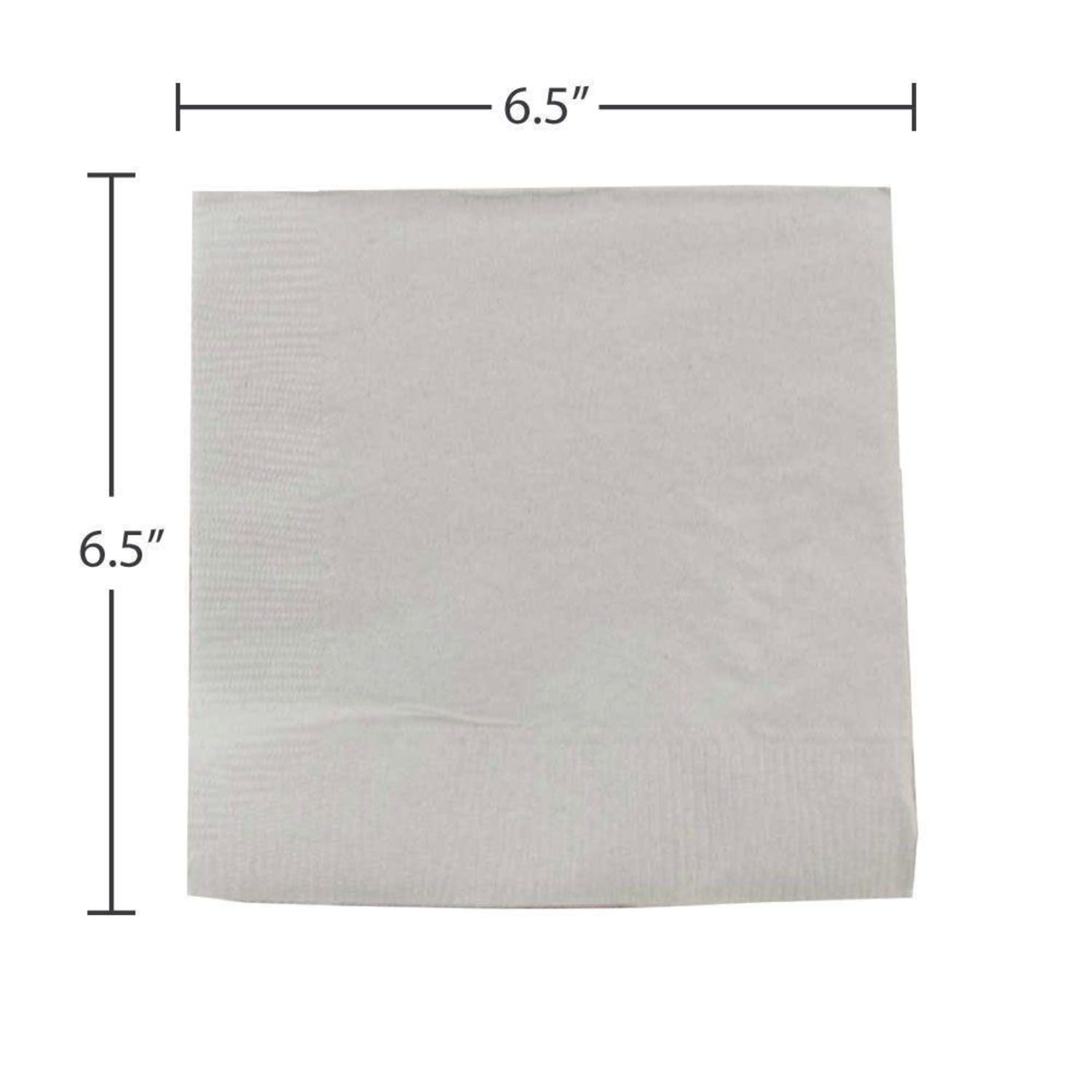 JAM PAPER Medium Lunch Napkins - 6 1/2 x 6 1/2 - Silver - 40/Pack - Image 3