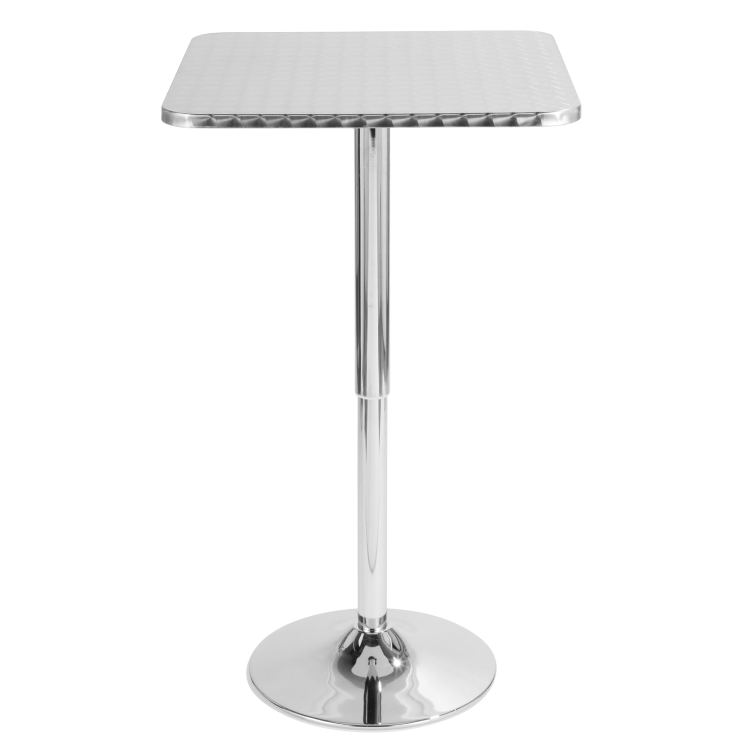 LumiSource Bistro Square Metal Bar Table, 41inH x 25-1/2inW x 25-1/2inD, Silver - Image 5