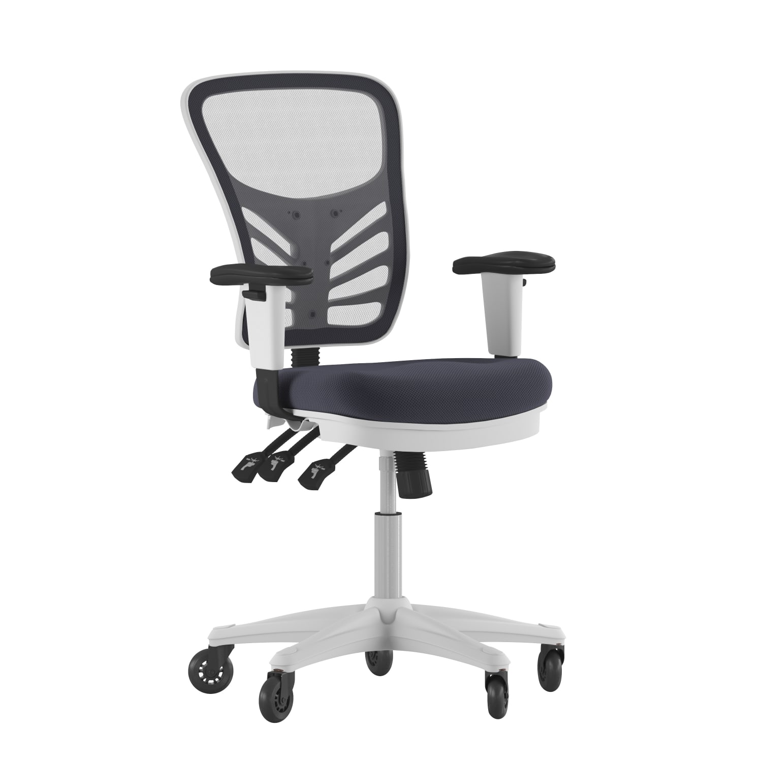 Flash Furniture Nicholas Ergonomic Mesh Mid Back Multifunction Executive Swivel Office Chair Dark GrayWhite PopularChairscom