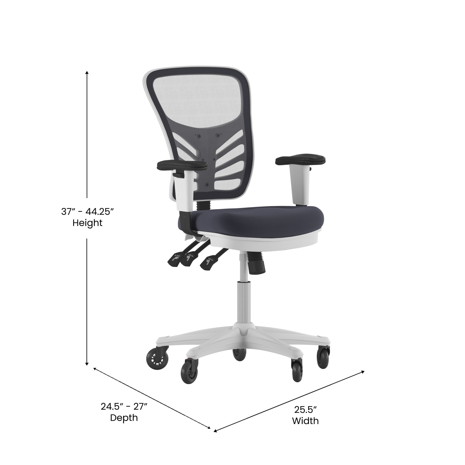 Flash Furniture Nicholas Ergonomic Mesh Mid Back Multifunction Executive Swivel Office Chair Dark GrayWhite PopularChairscom