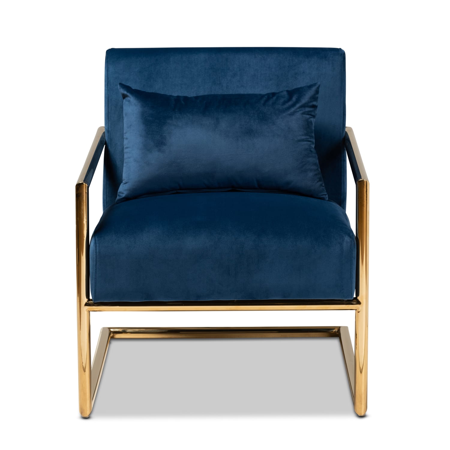 Baxton Studio 9926 Lounge Chair, Navy Blue - Image 3
