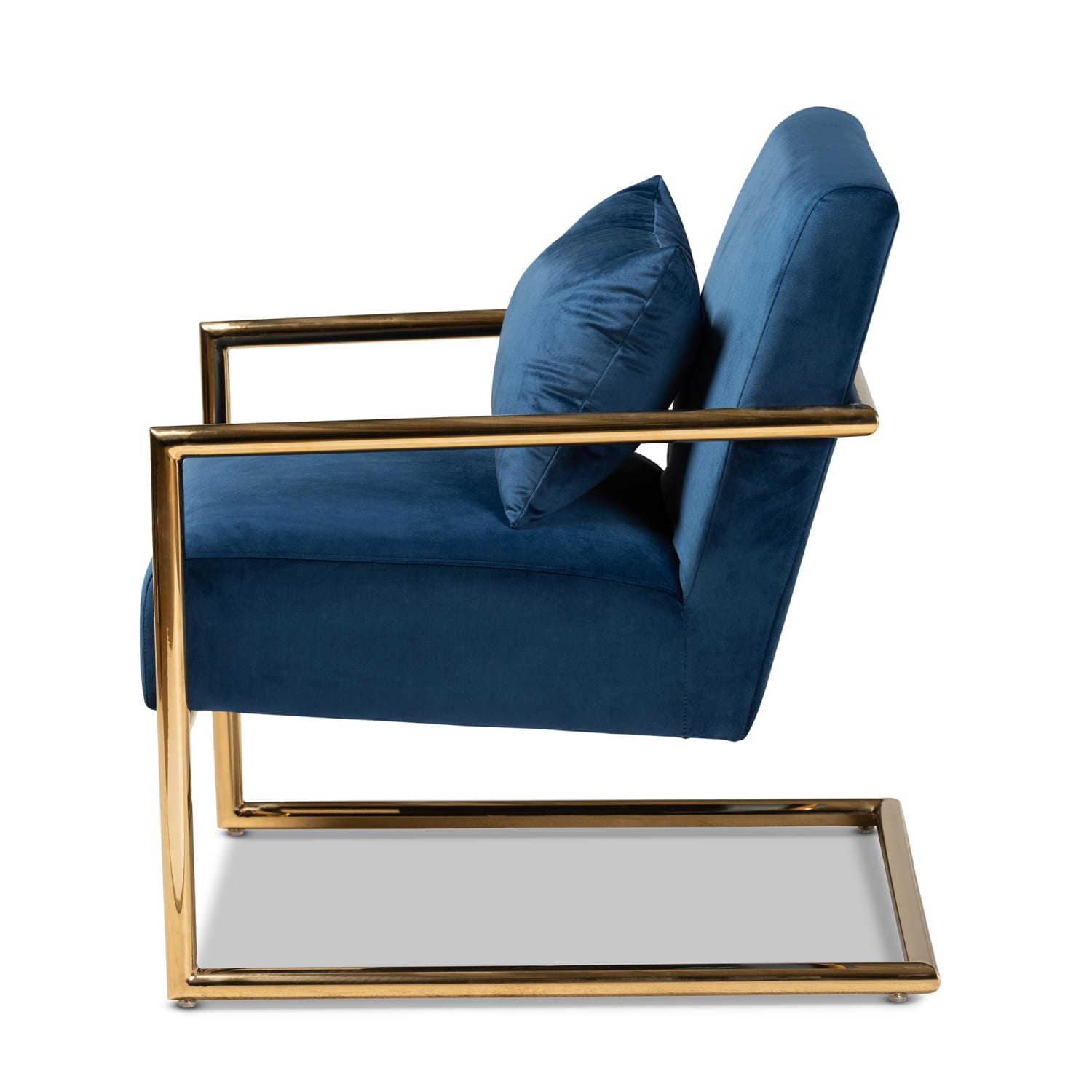 Baxton Studio 9926 Lounge Chair, Navy Blue - Image 4