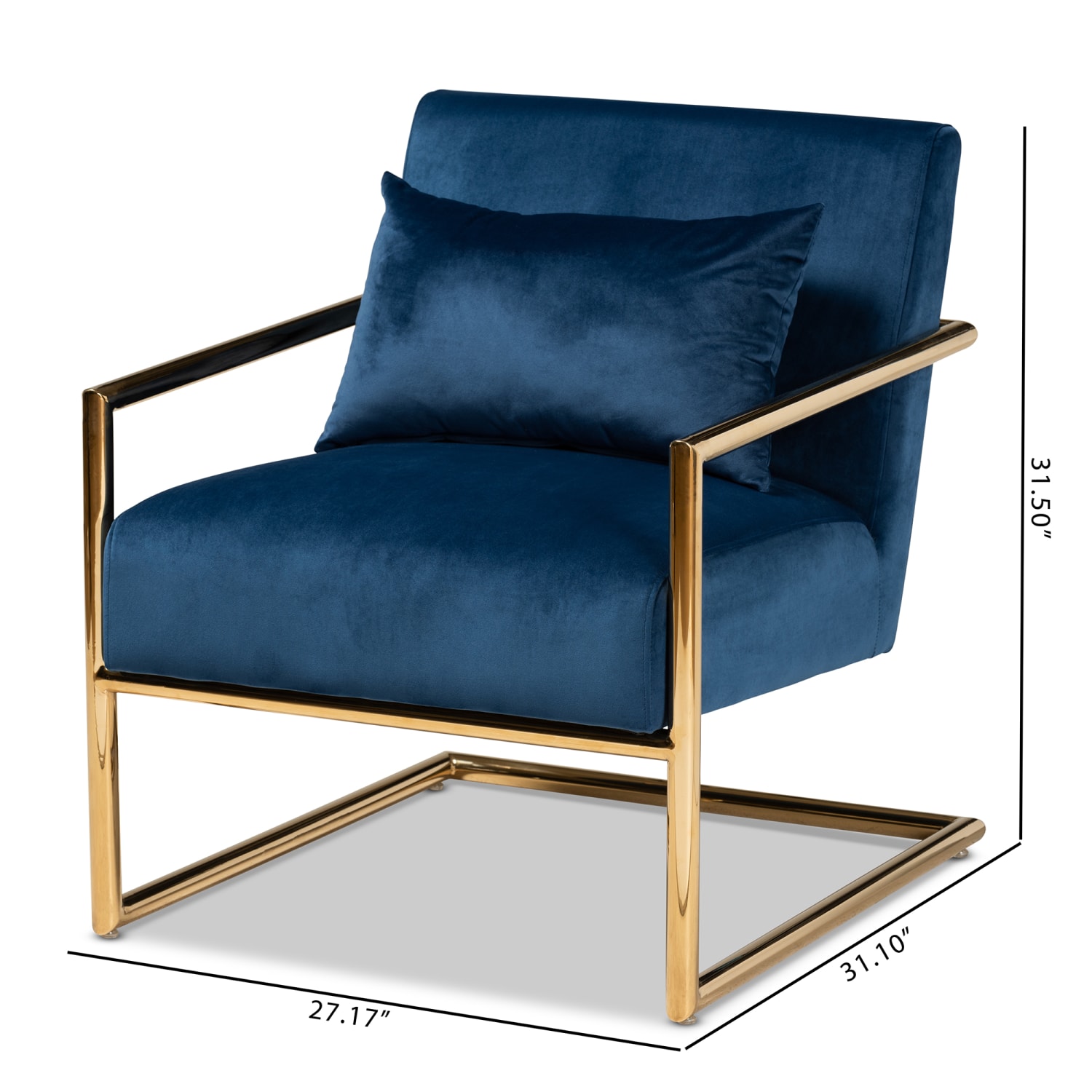 Baxton Studio 9926 Lounge Chair, Navy Blue - Image 7