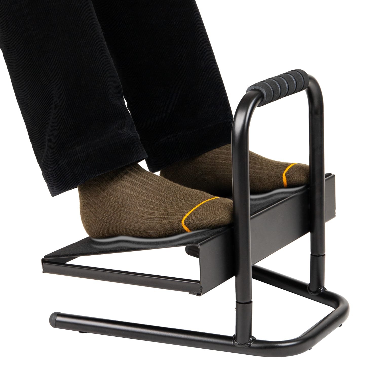 Mind Reader Height Adjustable Ergonomic Footrest, 14-1/2inH x 14-1/4inW x 15inD, Black
