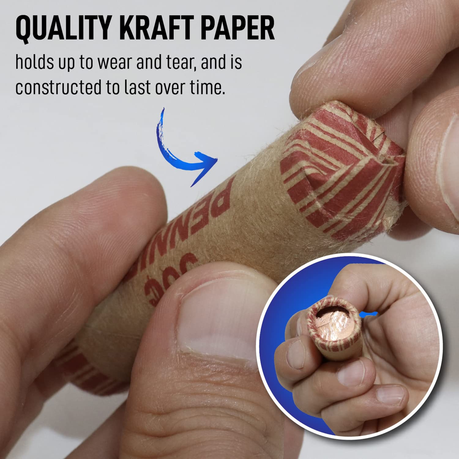 Nadex Coins NXTE-1440 Assorted Preformed Crimped-End Coin Roll Wrappers, Multicolor, Pack Of 256 Wrappers - Image 5