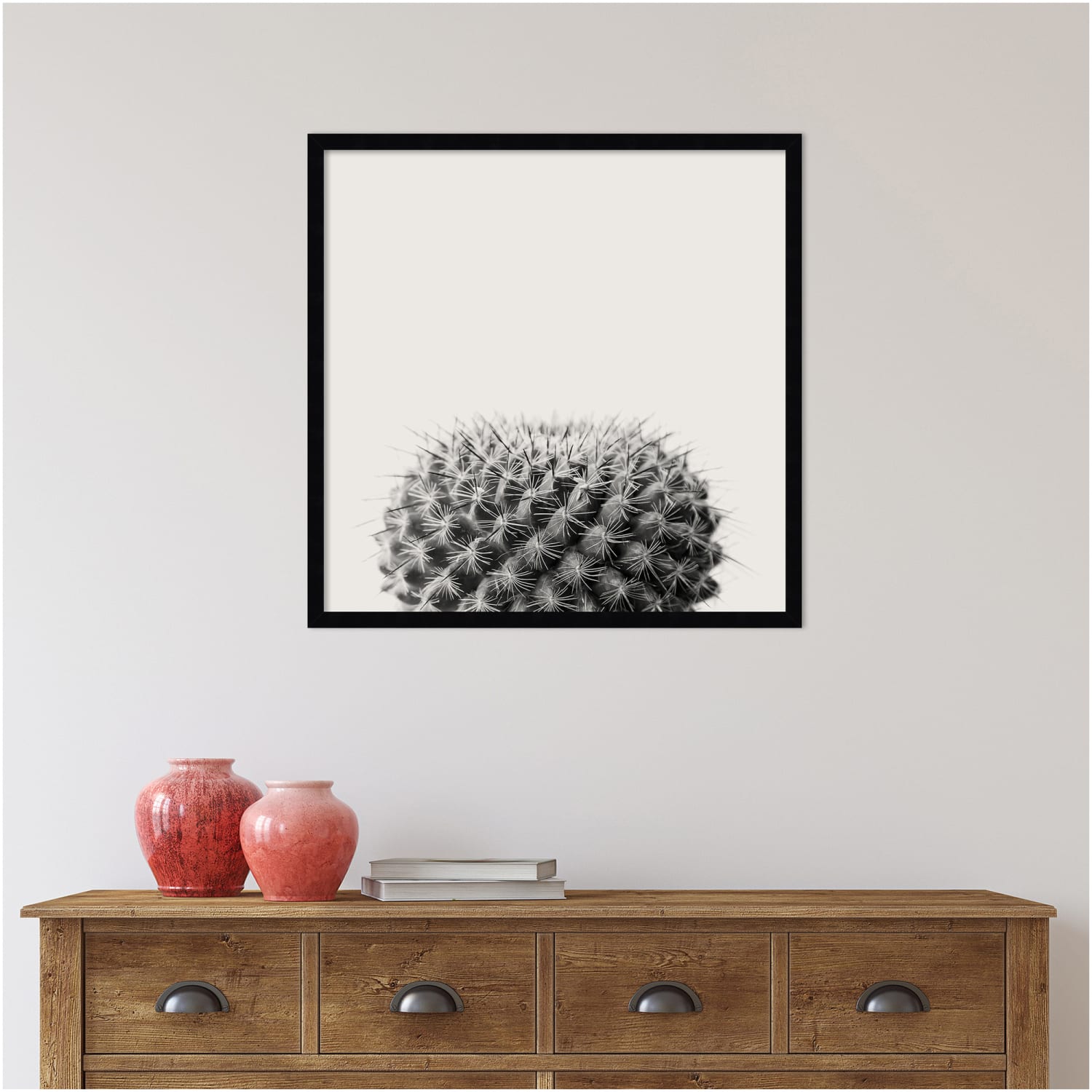 Amanti Art Haze Cactus Succulent by The Creative Bunch Wood Framed Wall Art Print, 25inH x 25inW, Black - Image 6