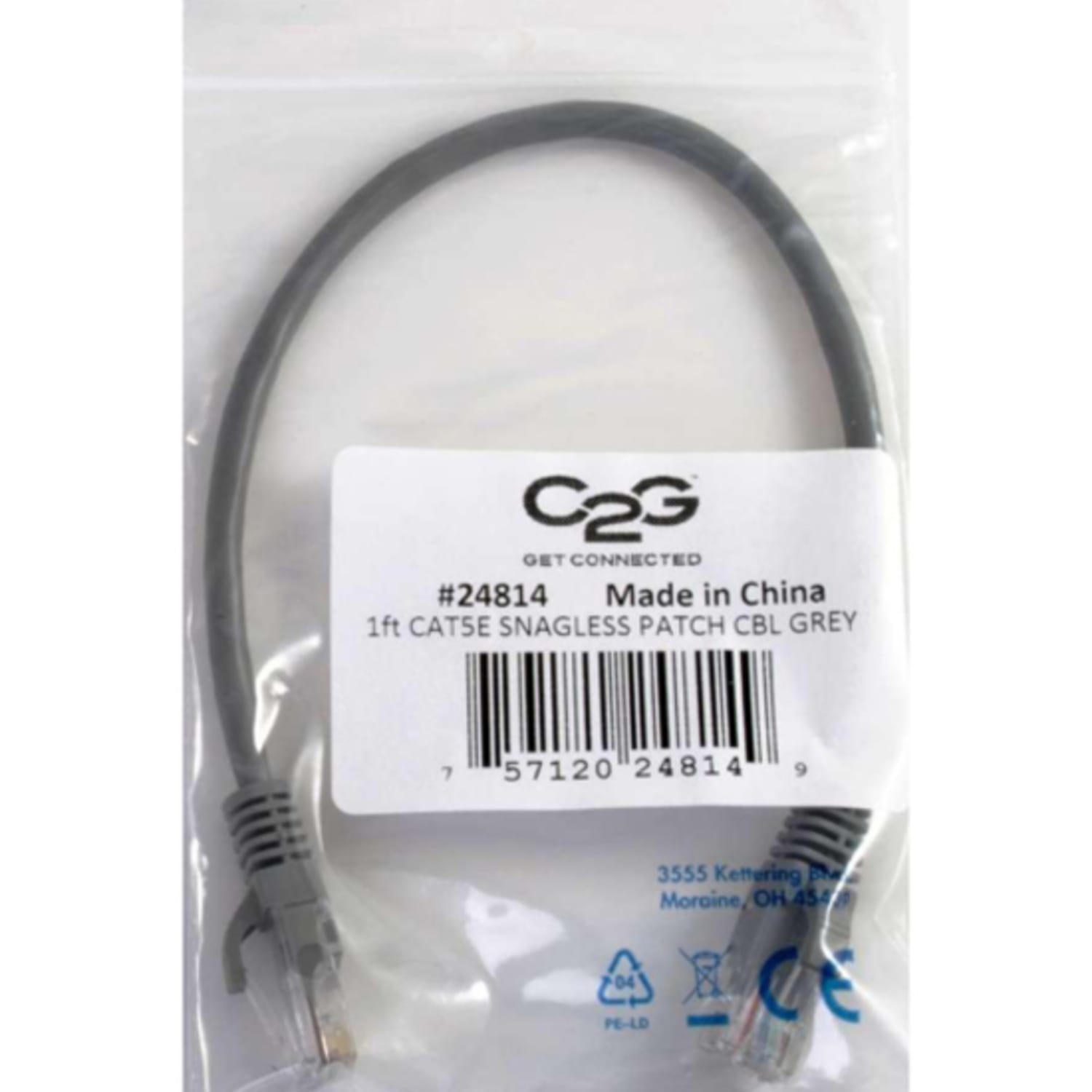 C2G 15ft Cat5e Snagless Unshielded (UTP) Network Patch Ethernet Cable-Gray, 22013 - Image 4
